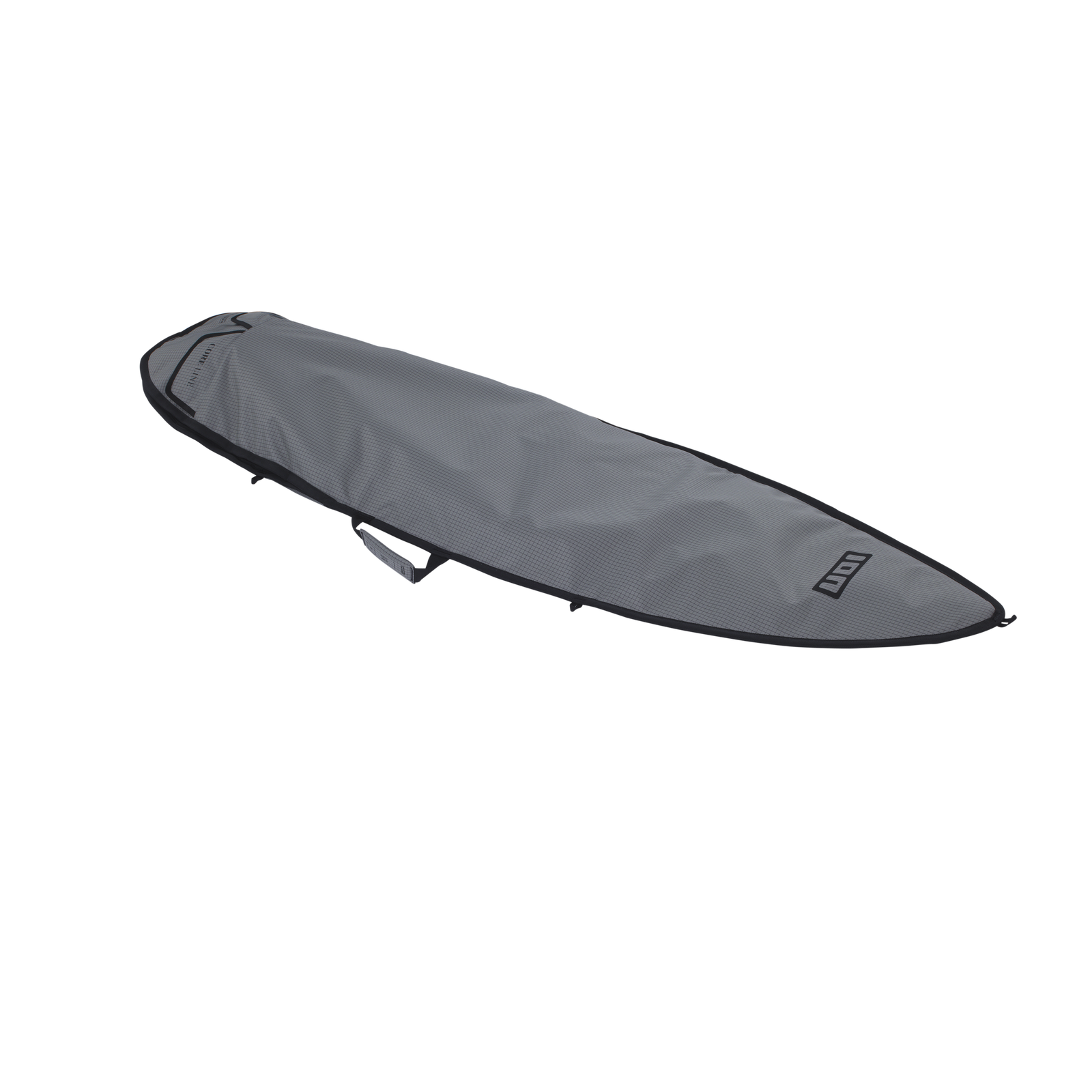 ION Core surf boardbag in charcoal grey with black edge binding