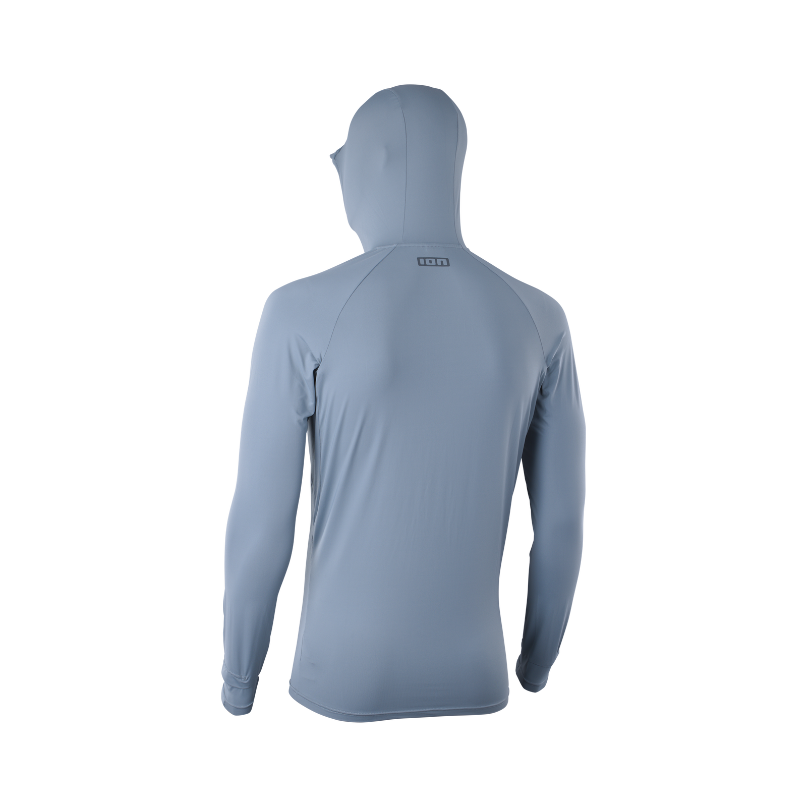 ION Sun Pro long-sleeve hooded rashguard men in steel blue – back view