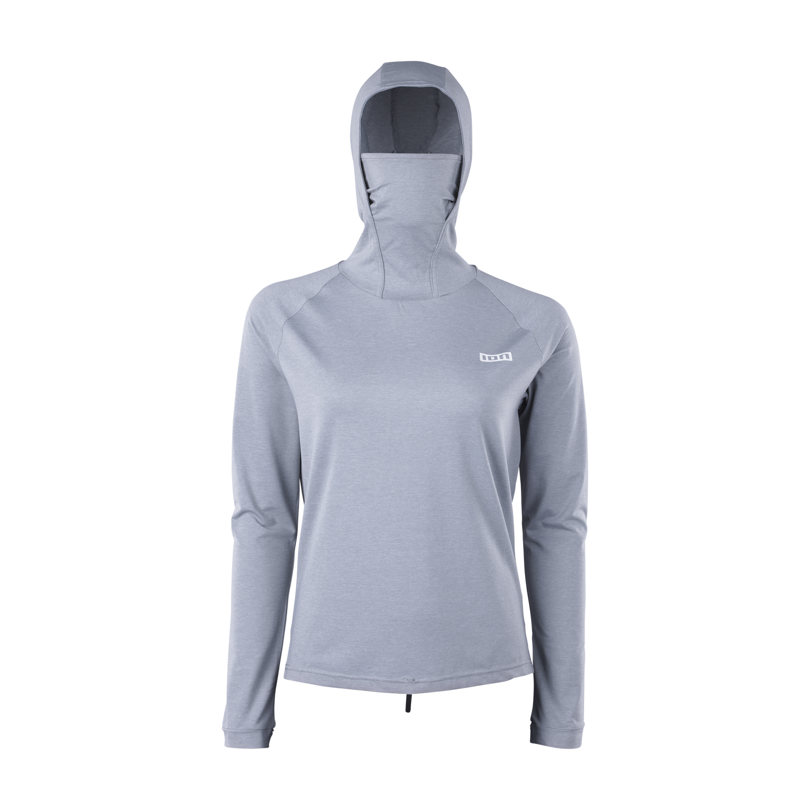 Wetshirt ION Storm Pro donna manica lunga con cappuccio e protezione viso in grigio acciaio