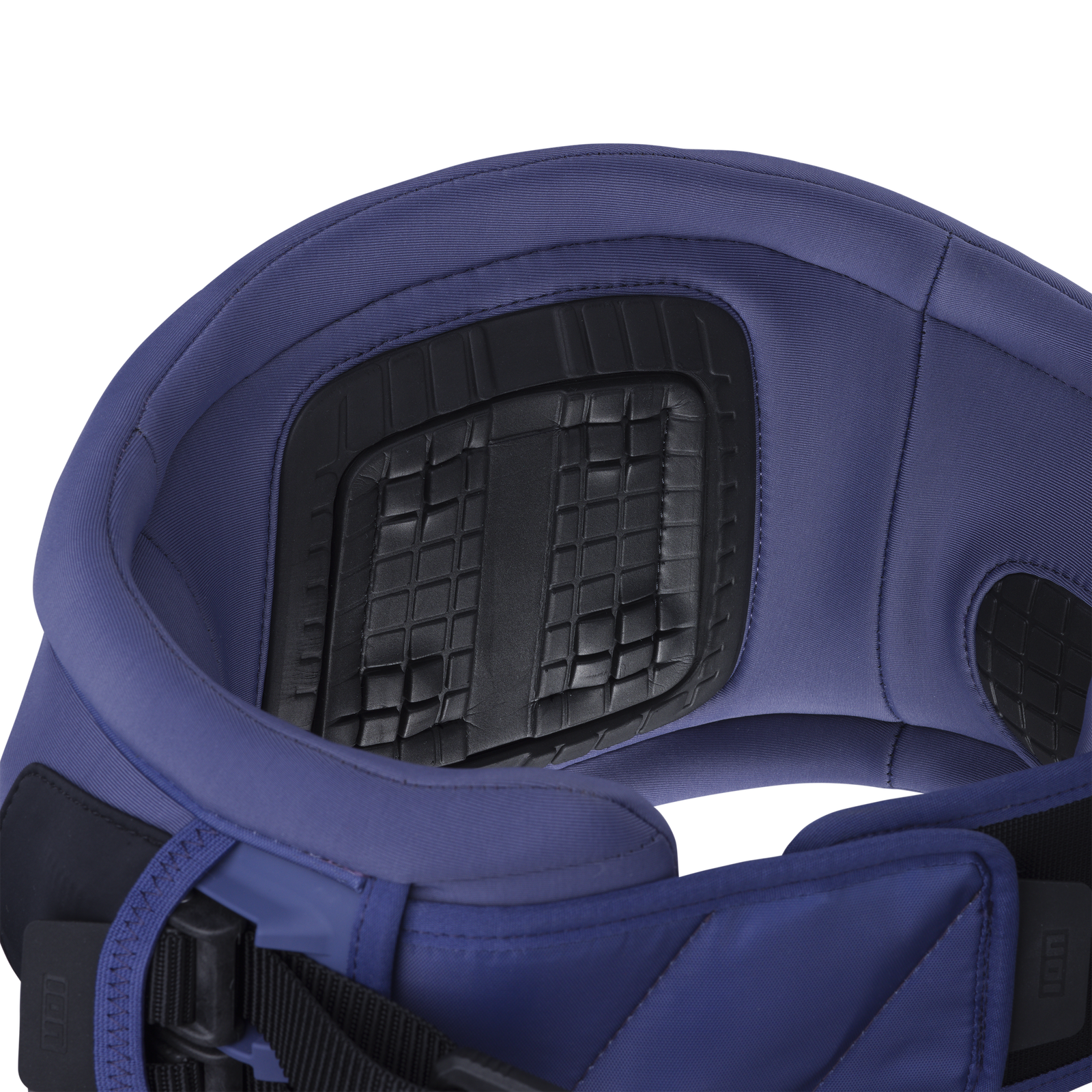 ION Sol Curv waist harness in navy blue with CURV® hard shell back plate – detail view