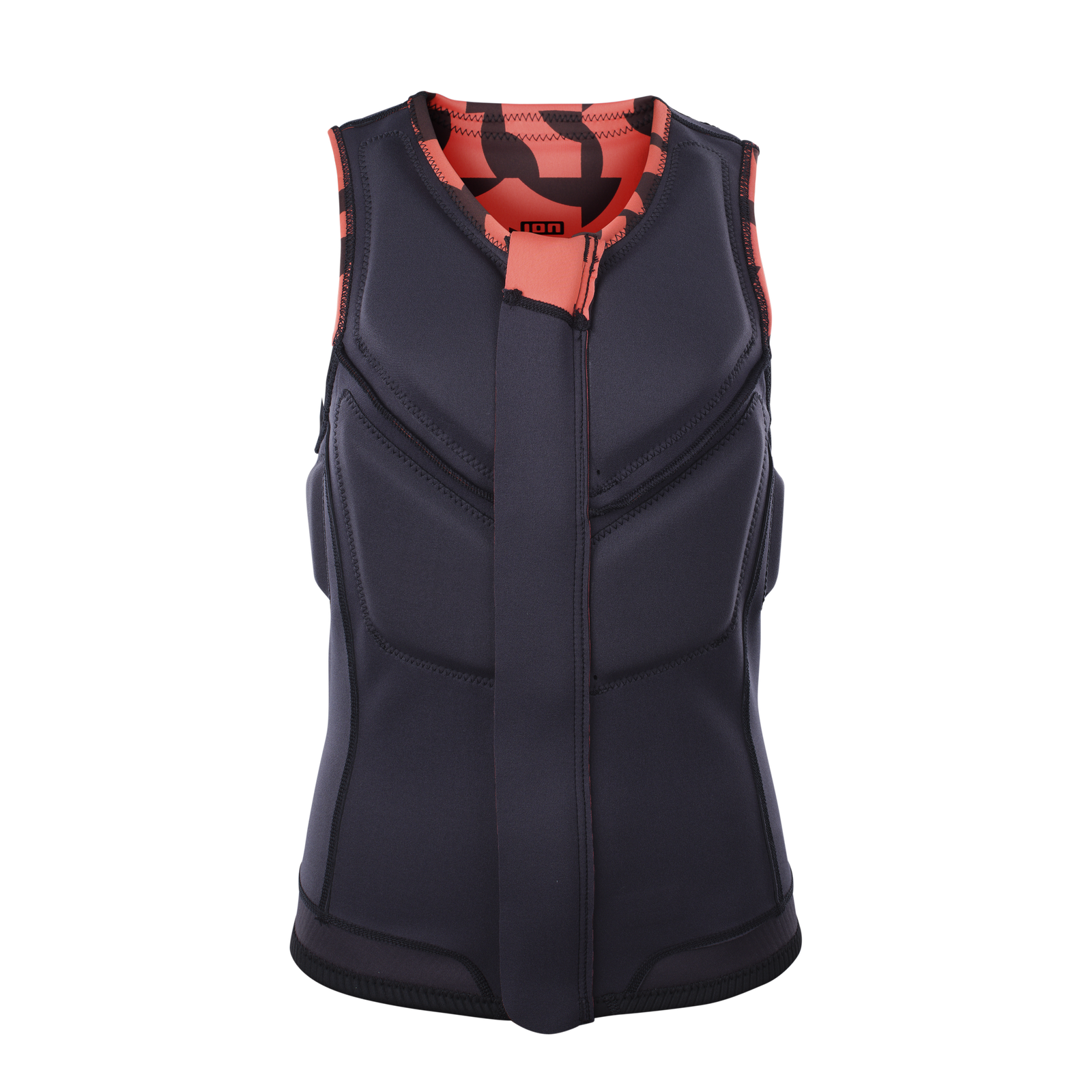 ION Ivy Impact Vest Front Zip Damen in dunkelgrau und koralle — Vorderansicht