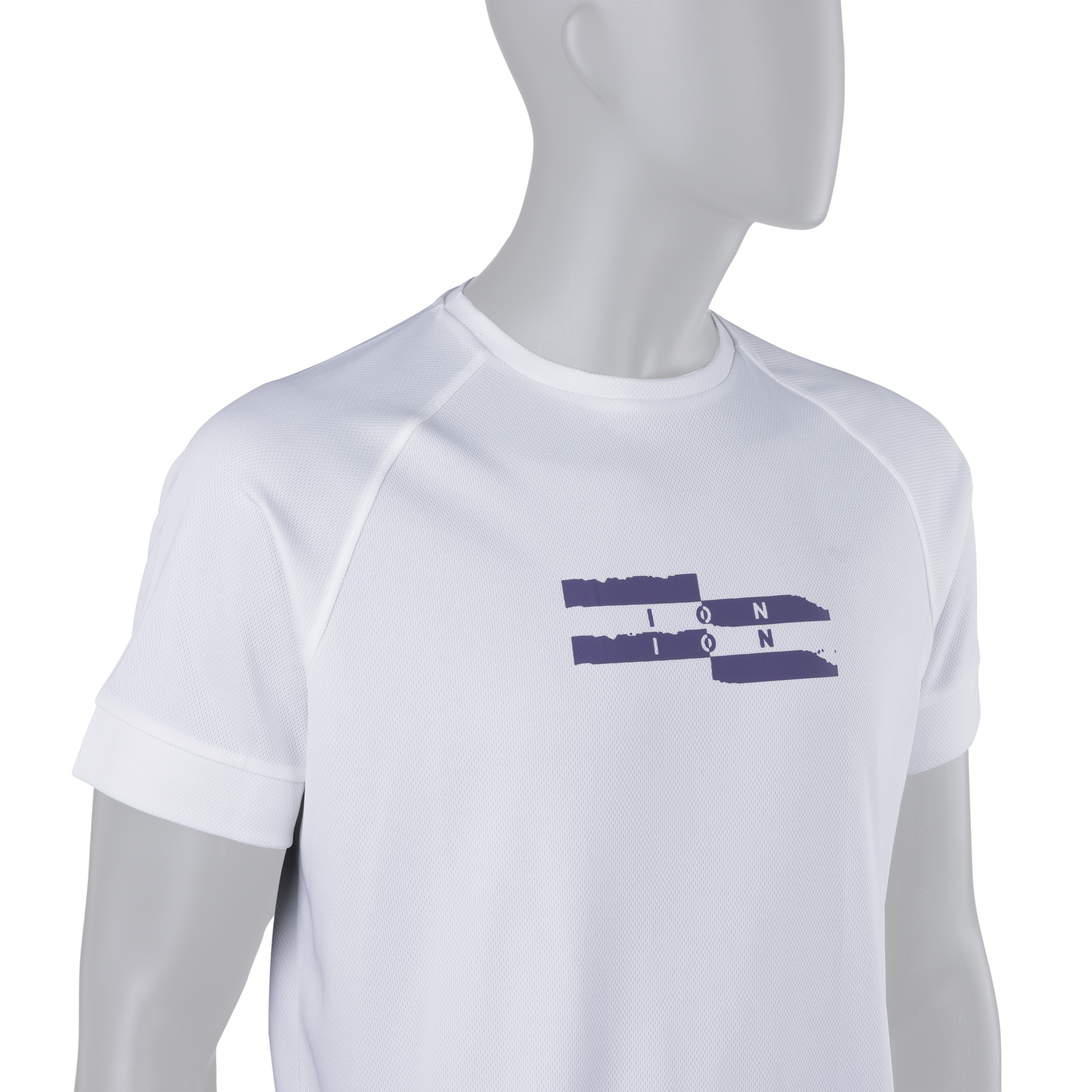 ION Wetshirt short sleeve men's top in white with blue chest logo print
