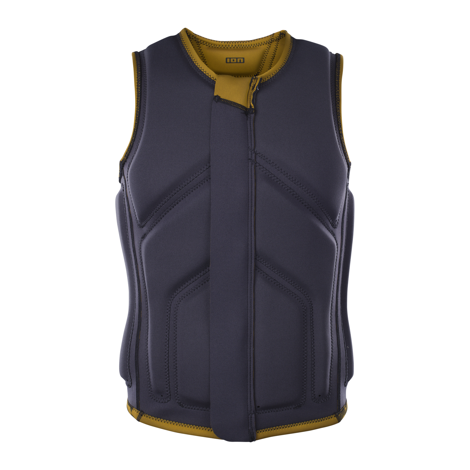 ION Collision Vest Core Front Zip gilet protettivo uomo in blu navy scuro e oro oliva