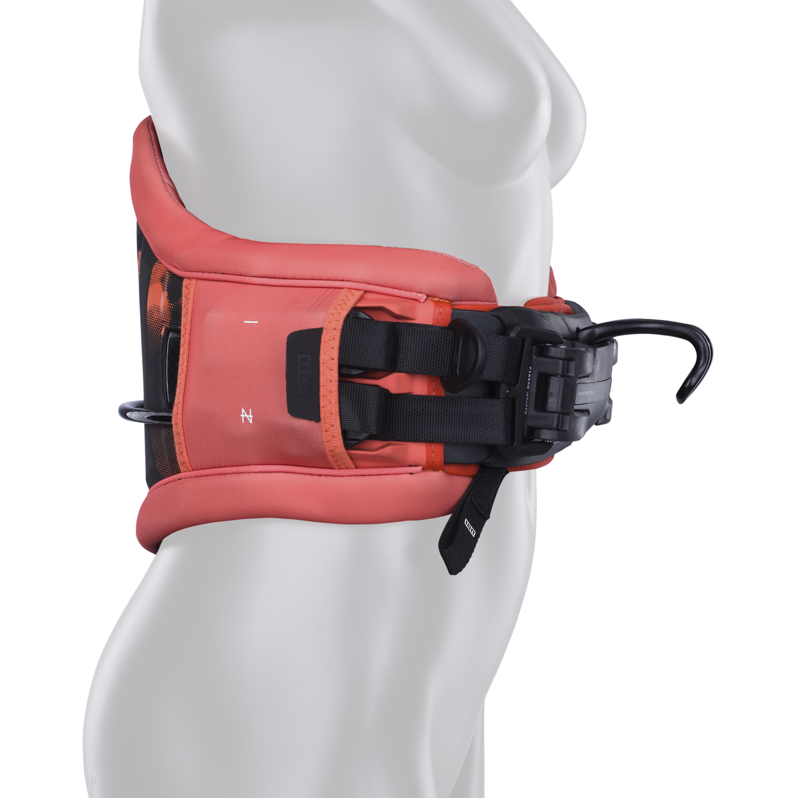ION Nova waist harness in dusty rose with Spectre Bar 2 and Ergo Pad lumbar support