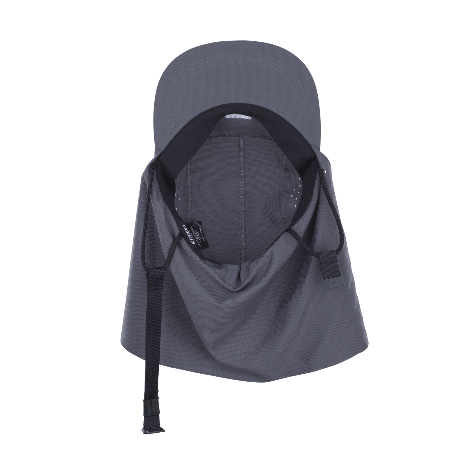 ION Surf Cap PRO cappellino surf taglia unica in grigio scuro – vista posteriore con protezione nuca e cinturino