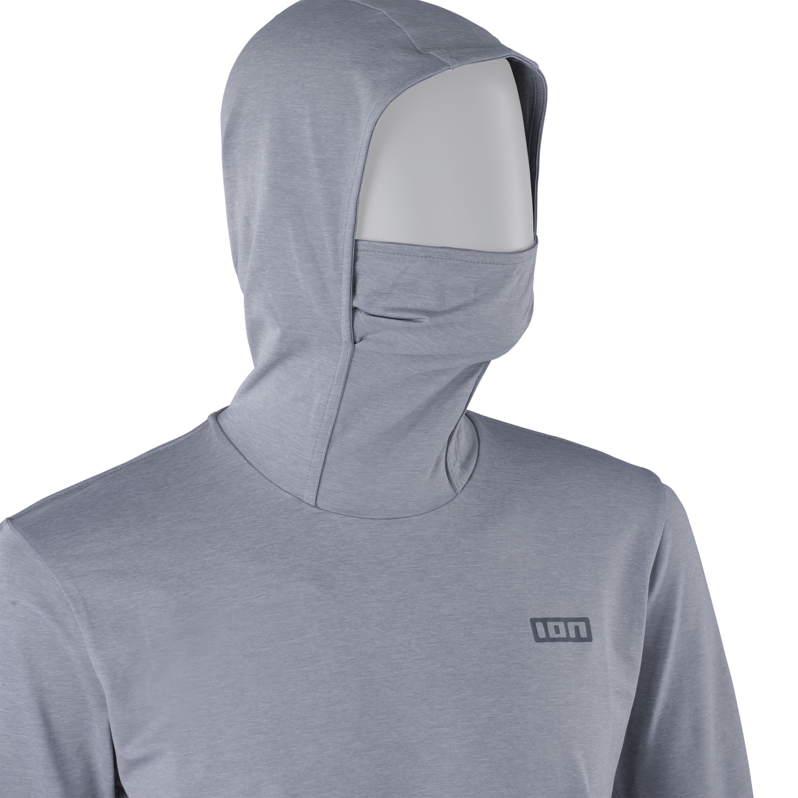 ION Storm Pro long sleeve hooded wetshirt men with face gaiter in heather grey