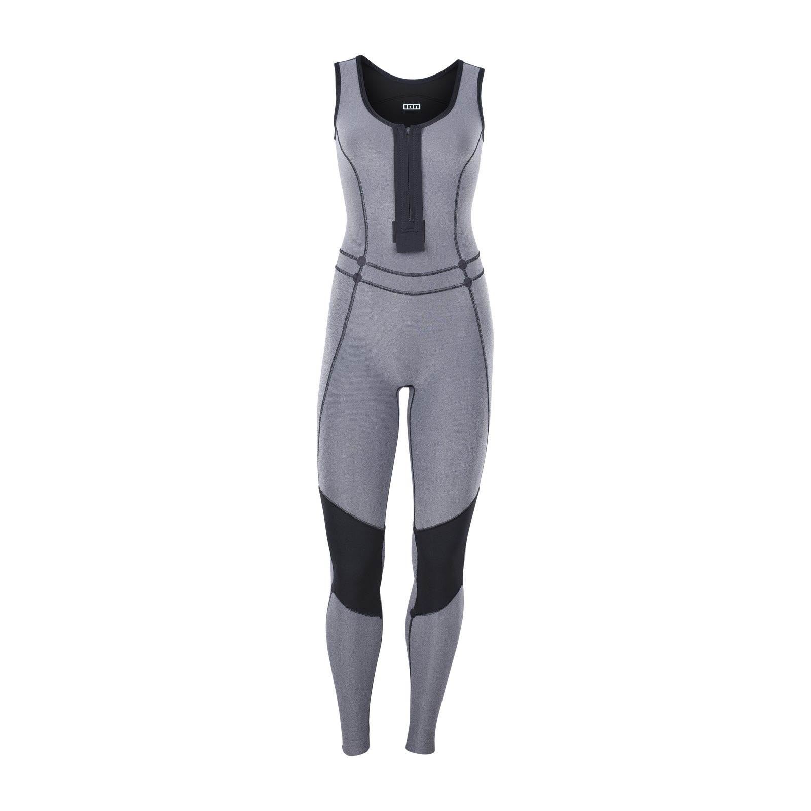 ION Amaze Long Jane 1.5mm front-zip long jane wetsuit women in heather grey and black