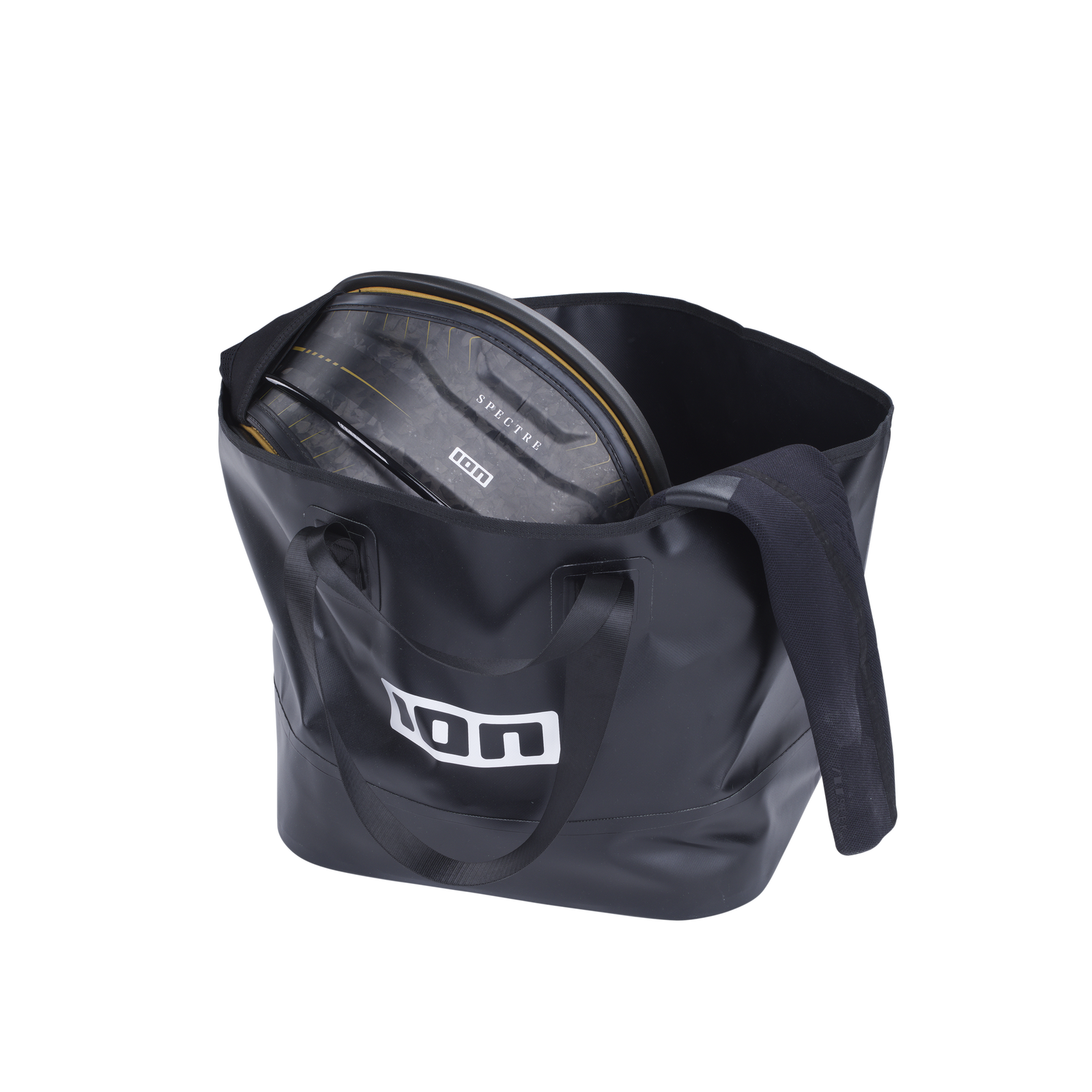 ION Changing Bucket Tasche in schwarz mit Innenpouch, offen von vorne
