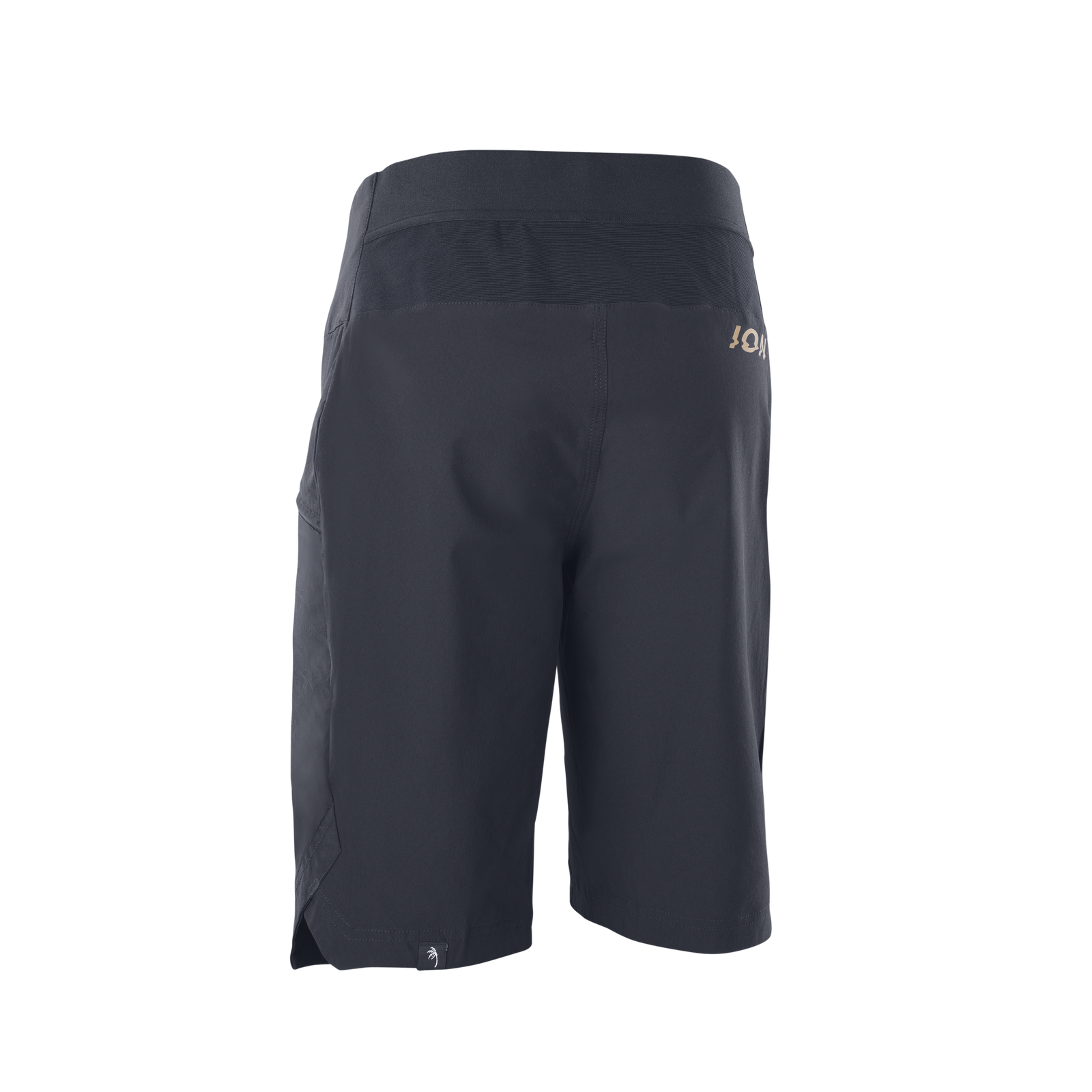 ION Scrub cycling shorts unisex in dark charcoal for mountain biking rear view