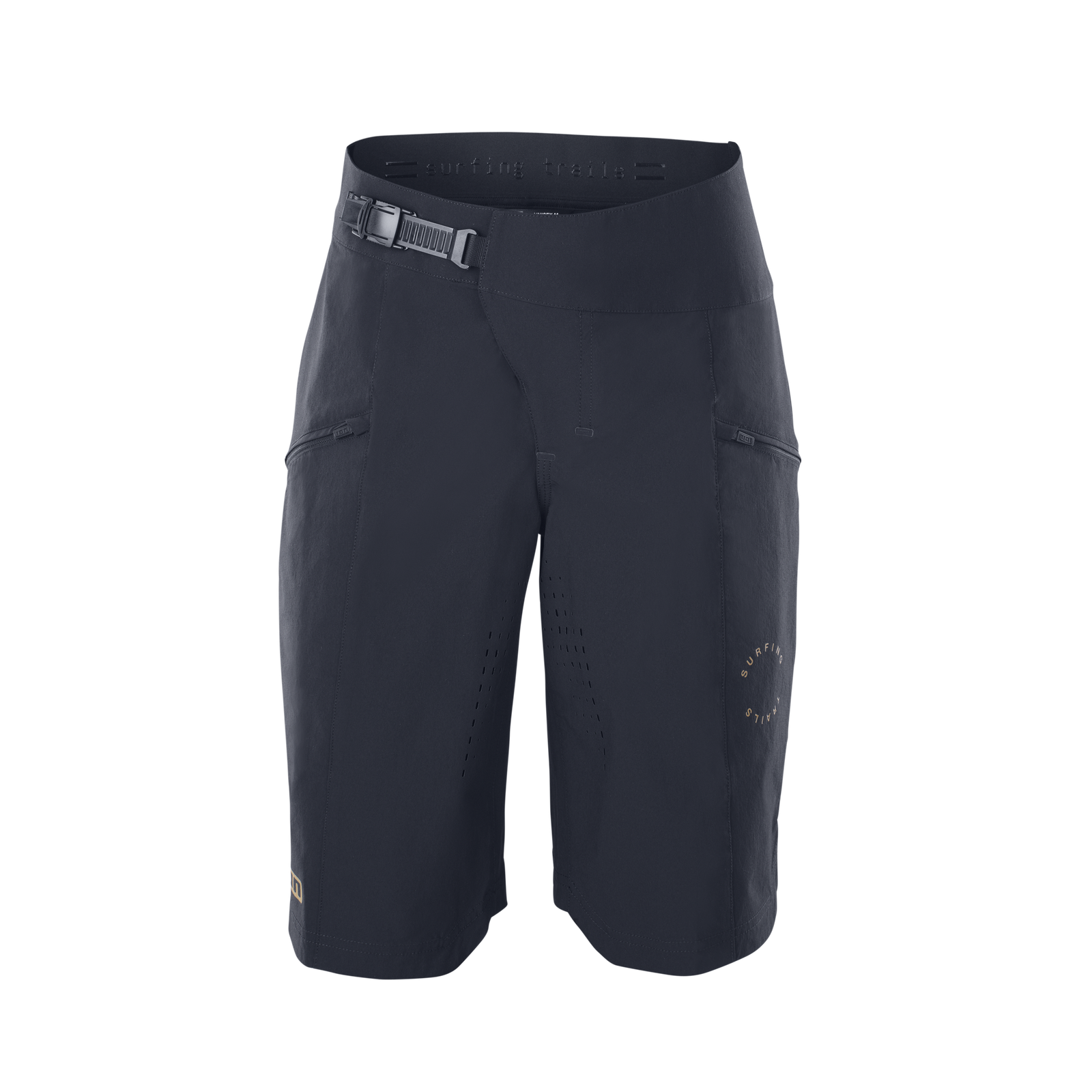 ION Scrub unisex cycling shorts in dark charcoal for enduro and downhill mountain biking