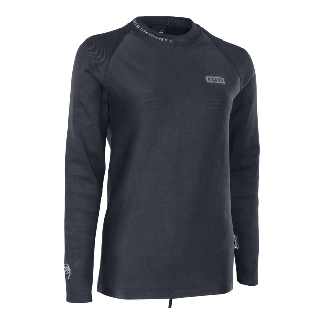 ION Surf Shield Langarm-Rashguard unisex in dunkelgrau mit Schnittschutz Level 4