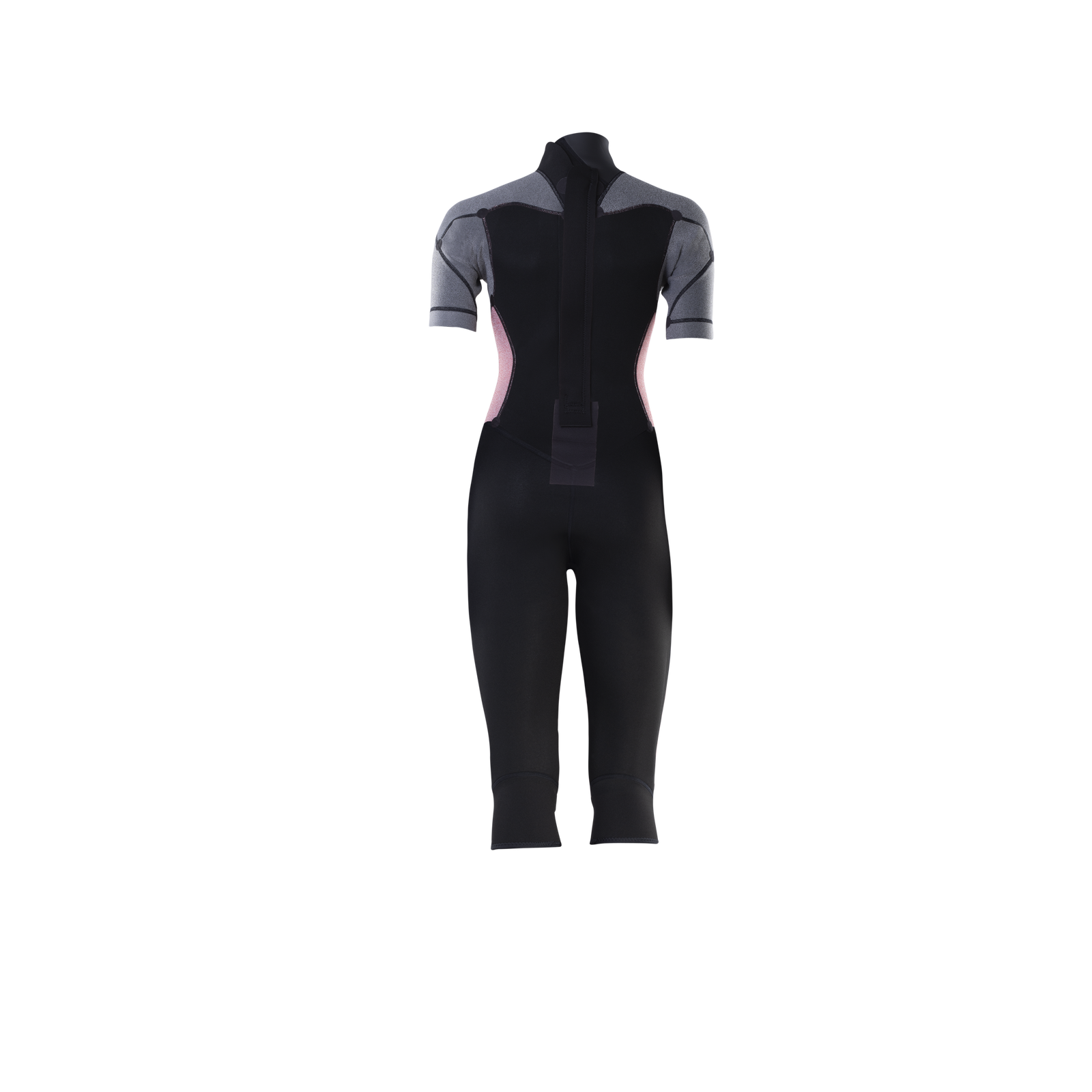 ION Element 3/2mm Backzip Neoprenanzug Damen overknee in schwarz und rosa, Rückansicht