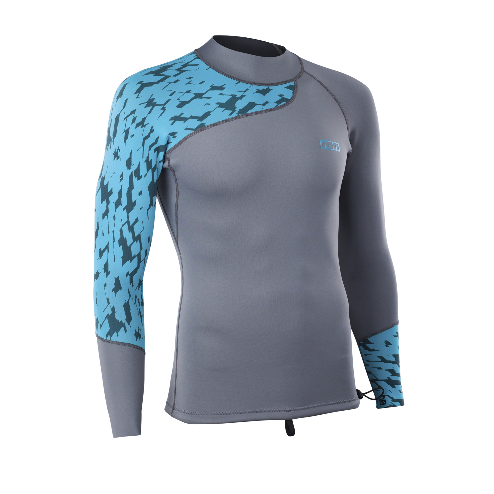 ION Neo Top 0.5 long sleeve neoprene top men in slate grey and teal