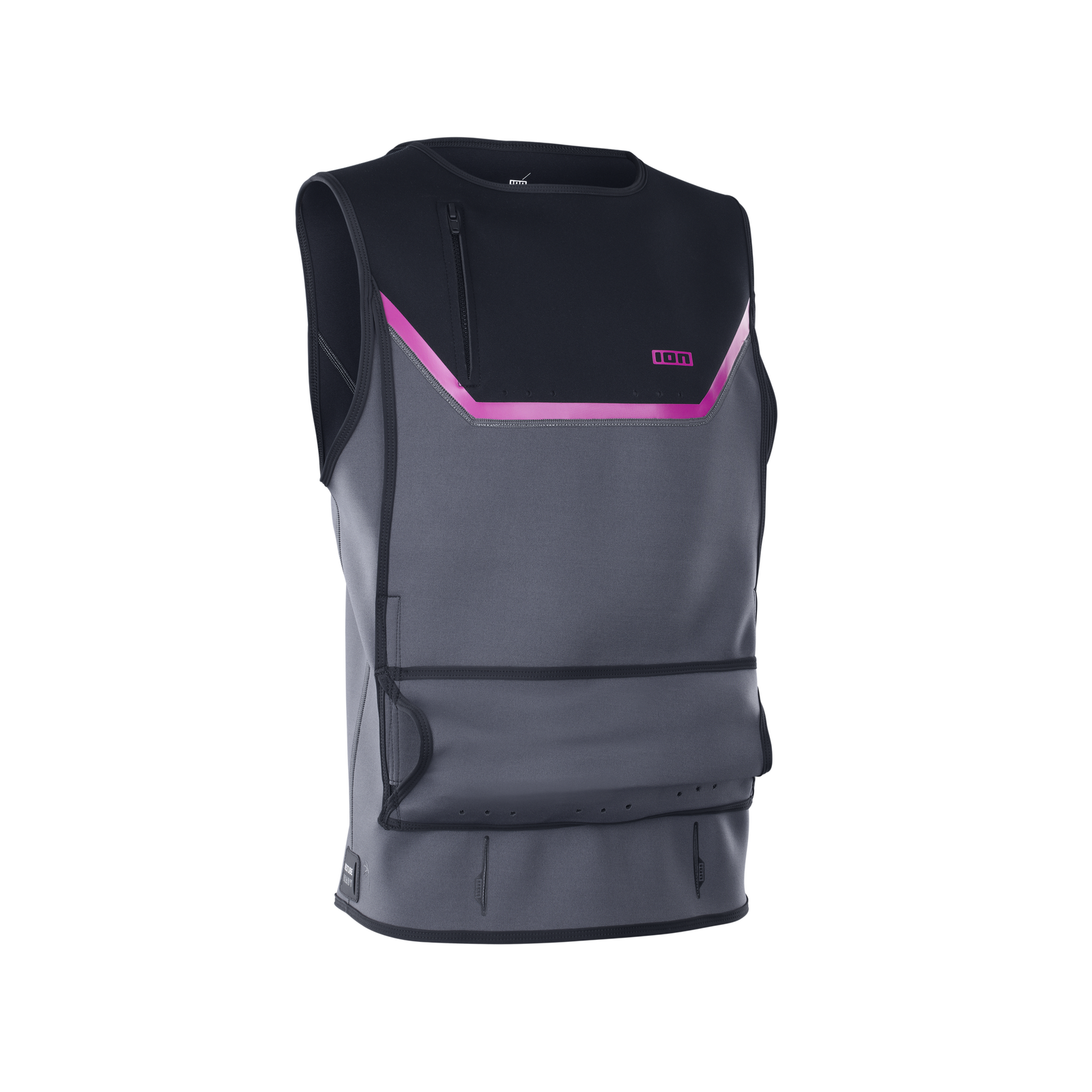 ION Neo Jam impact vest unisex in dark charcoal, black and pink