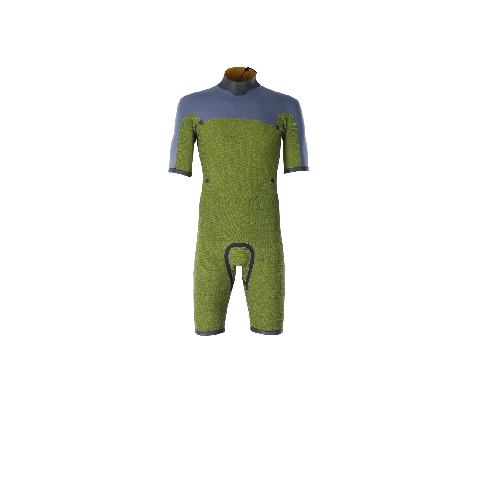 ION Seek Core 2/2mm back-zip shorty wetsuit men in olive green and slate grey
