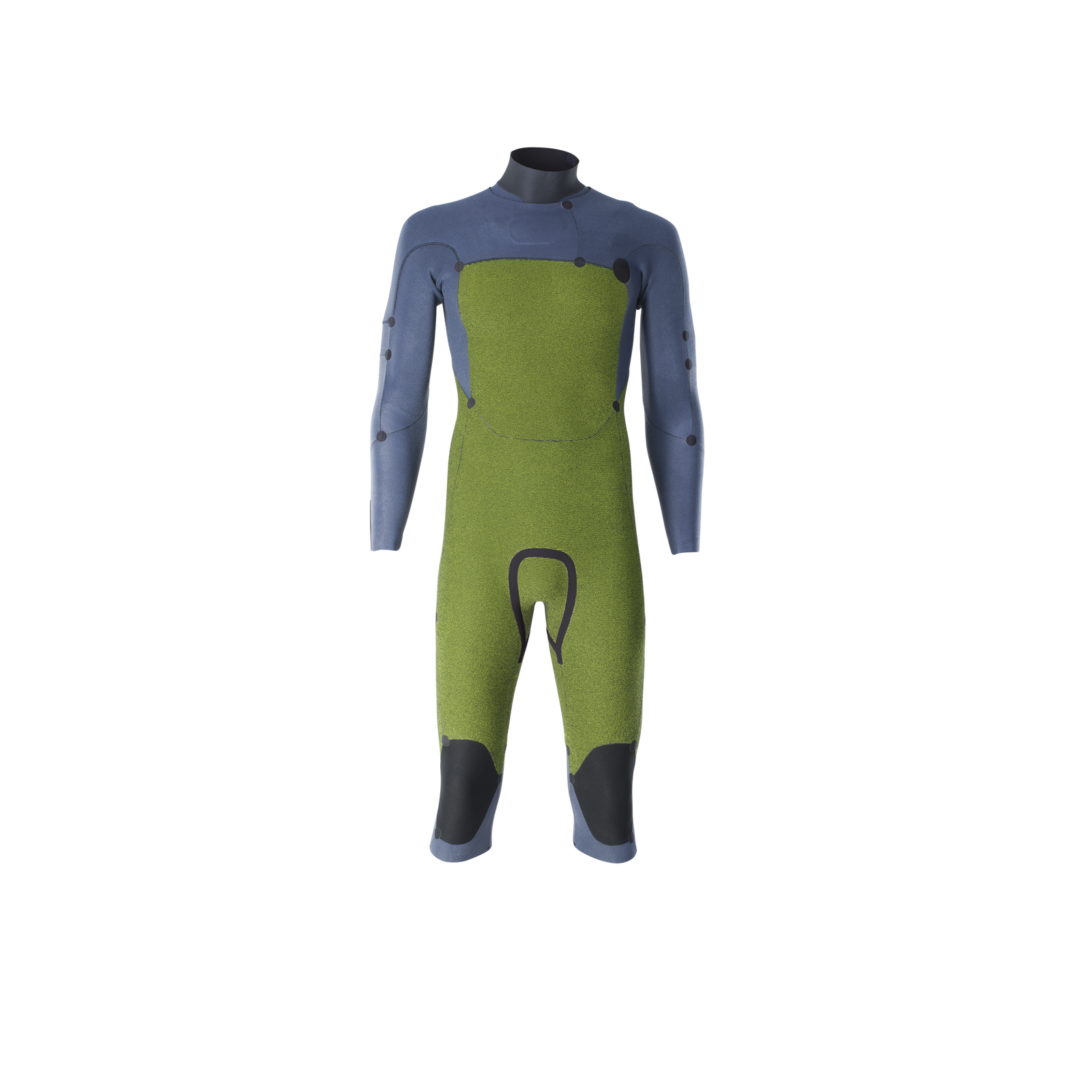 ION Seek Core 4/3mm front-zip overknee fullsuit men in olive green and slate blue