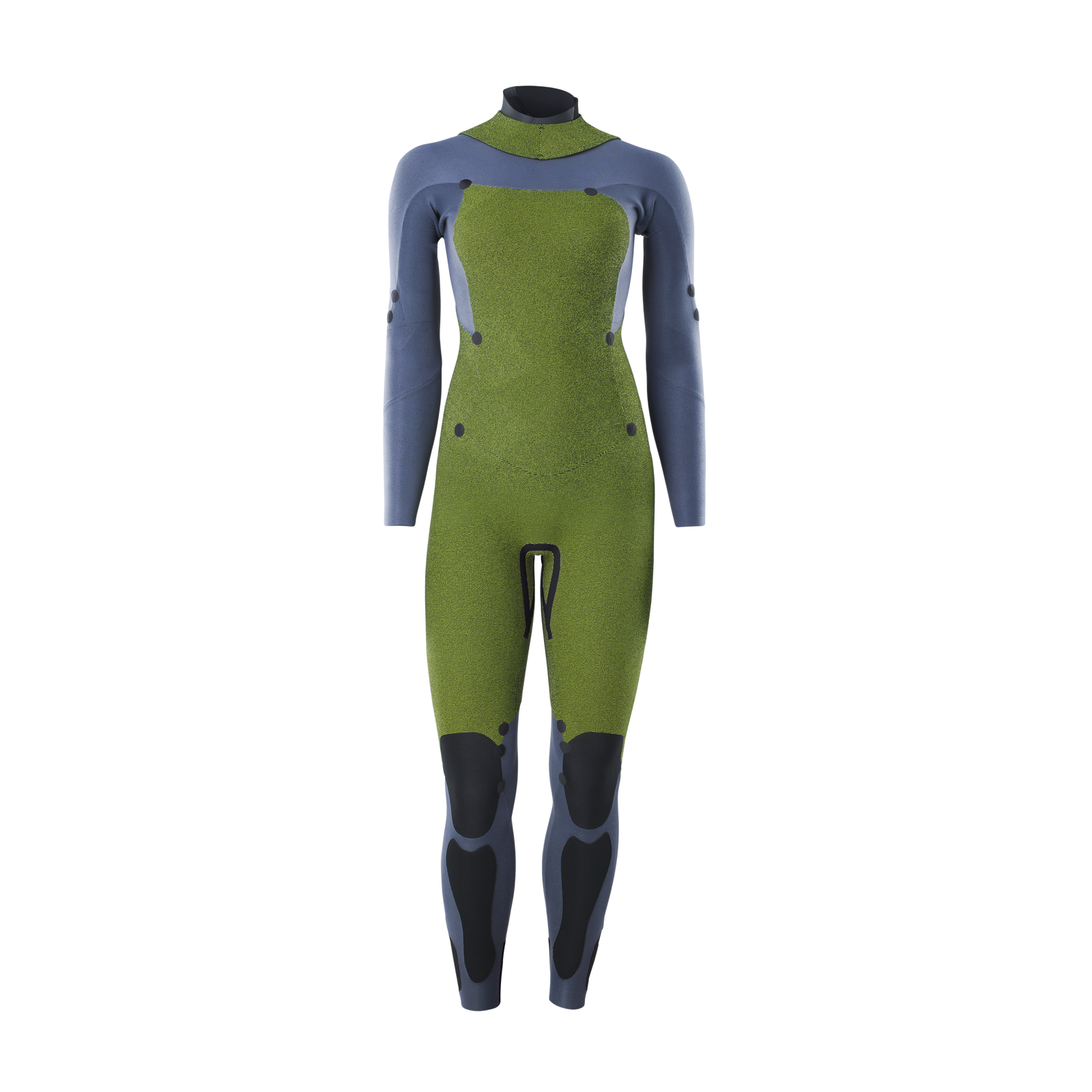 ION Amaze Core muta integrale donna 5/4 mm back-zip in verde oliva e blu ardesia
