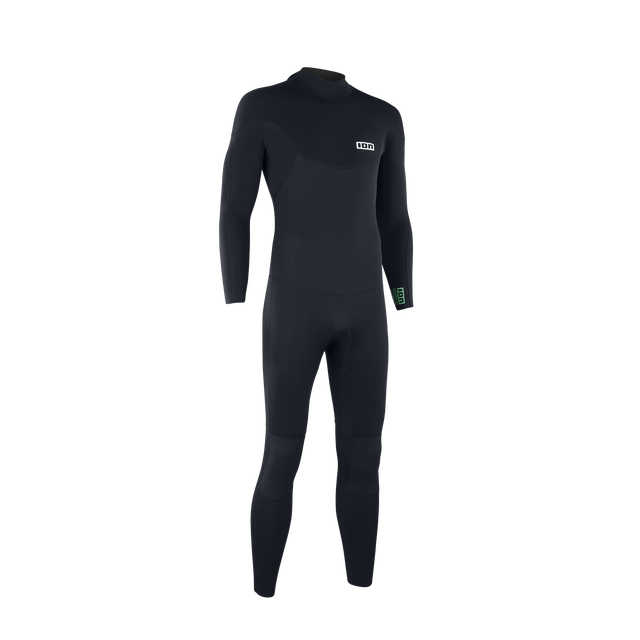 ION Base re 4/3mm back-zip fullsuit wetsuit unisex in black, rear view