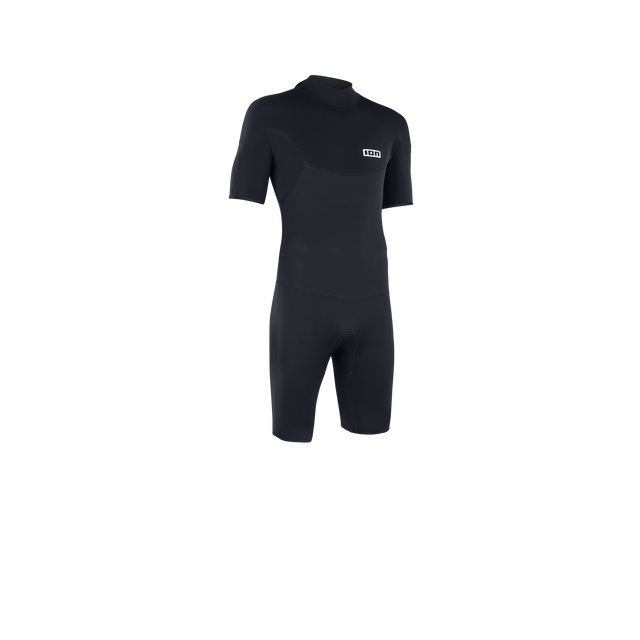 ION Base re 2/2 short-sleeve back-zip shorty wetsuit in black
