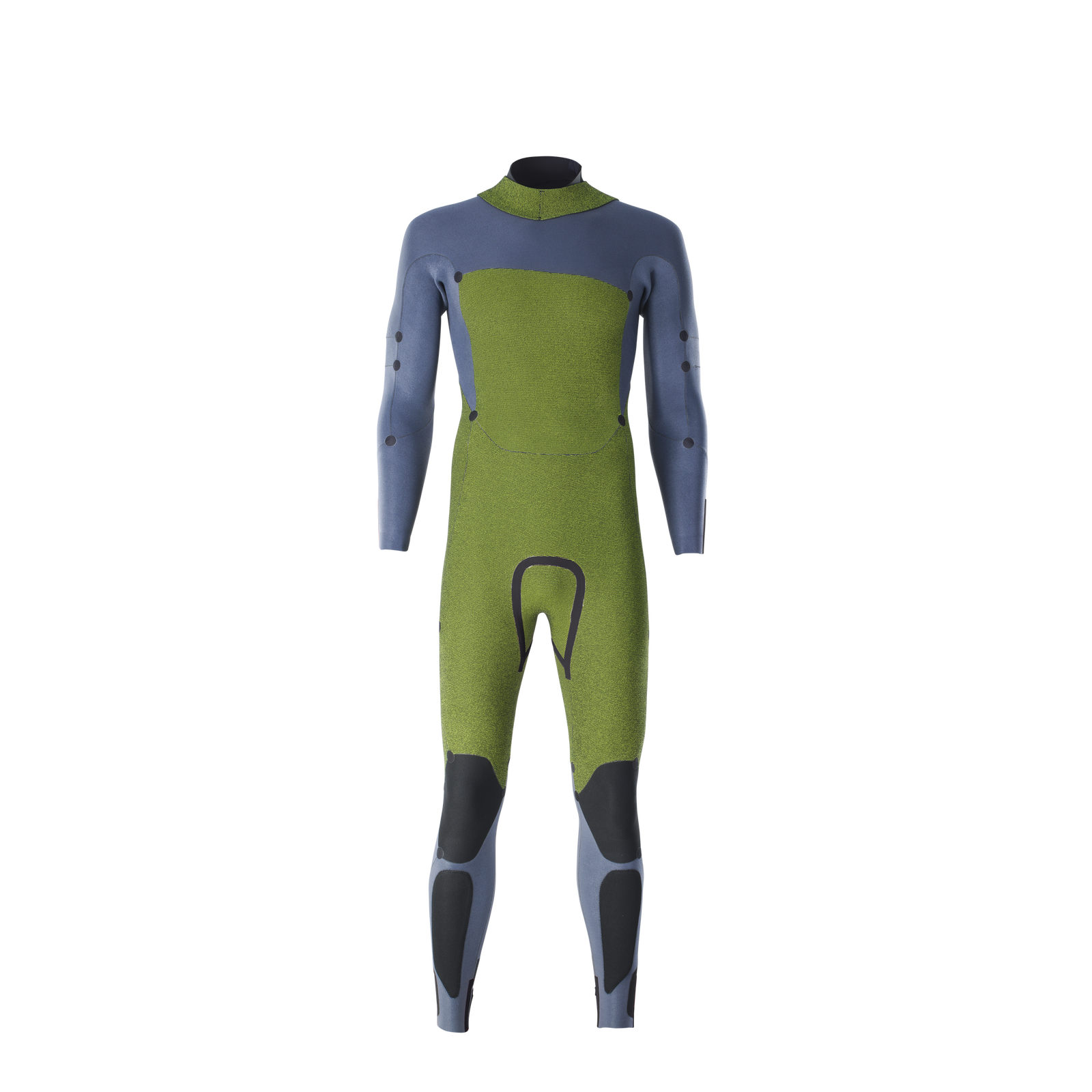 ION Seek Core 4/3mm back-zip fullsuit men in olive green and slate blue