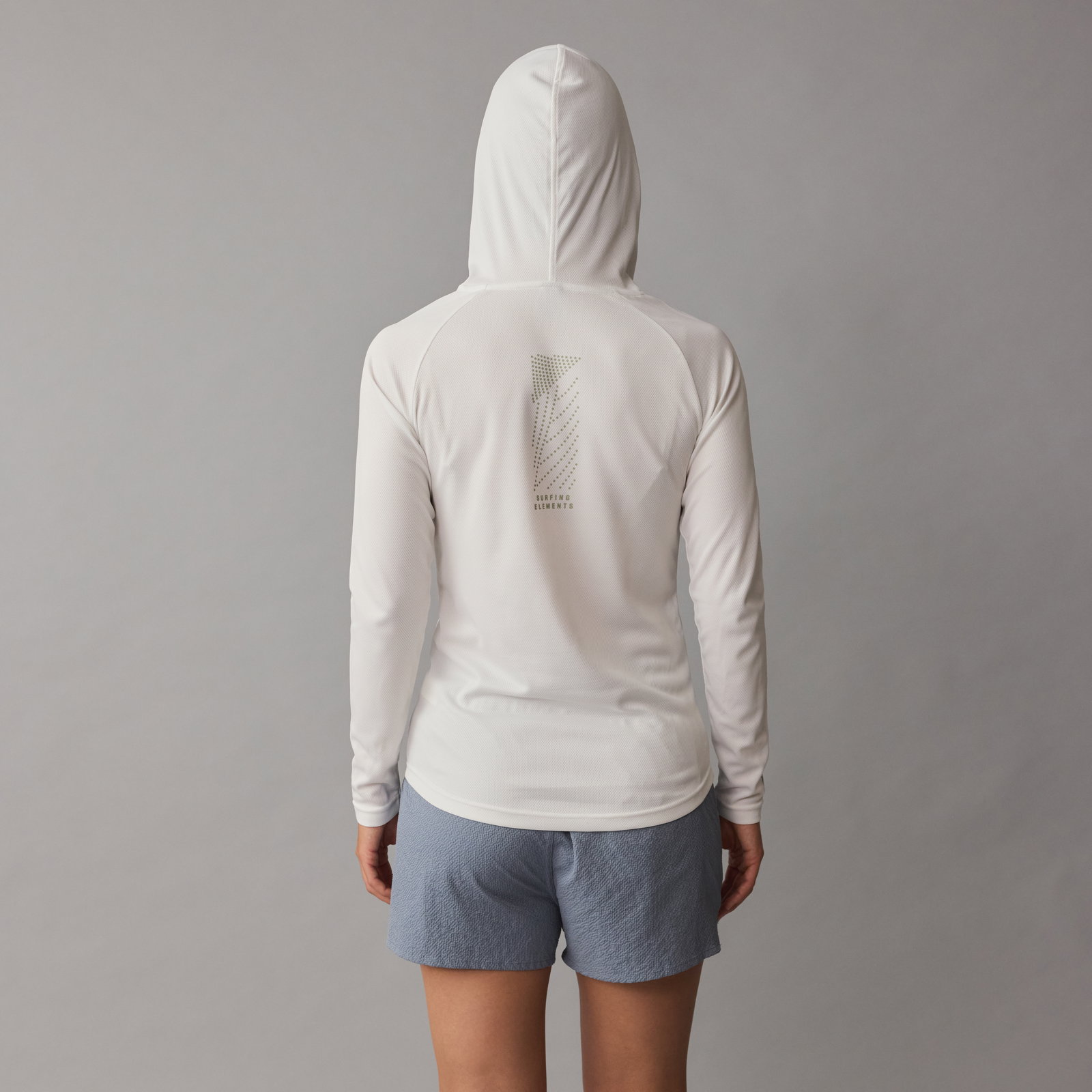 ION Wetshirt Hood LS women's hooded rash guard long sleeve in off-white back view