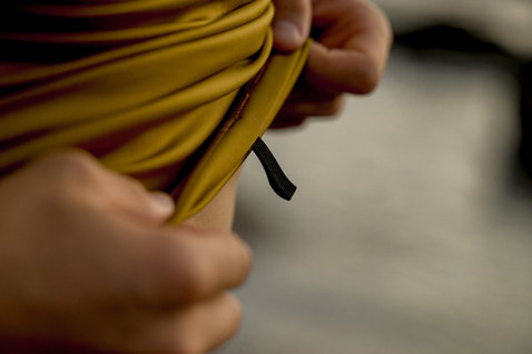 ION short-sleeve rashguard men hem detail in mustard yellow