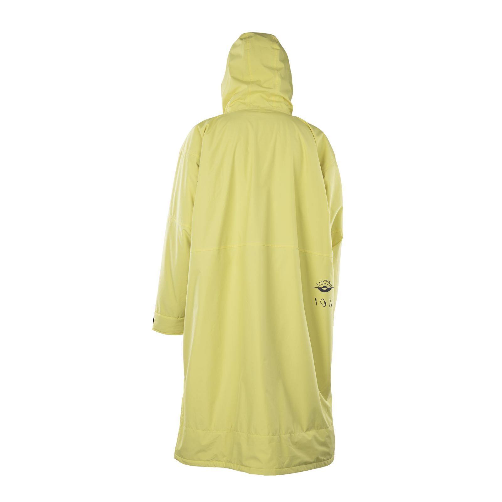 ION Water Jacket Storm Coat unisex in lime yellow — back view