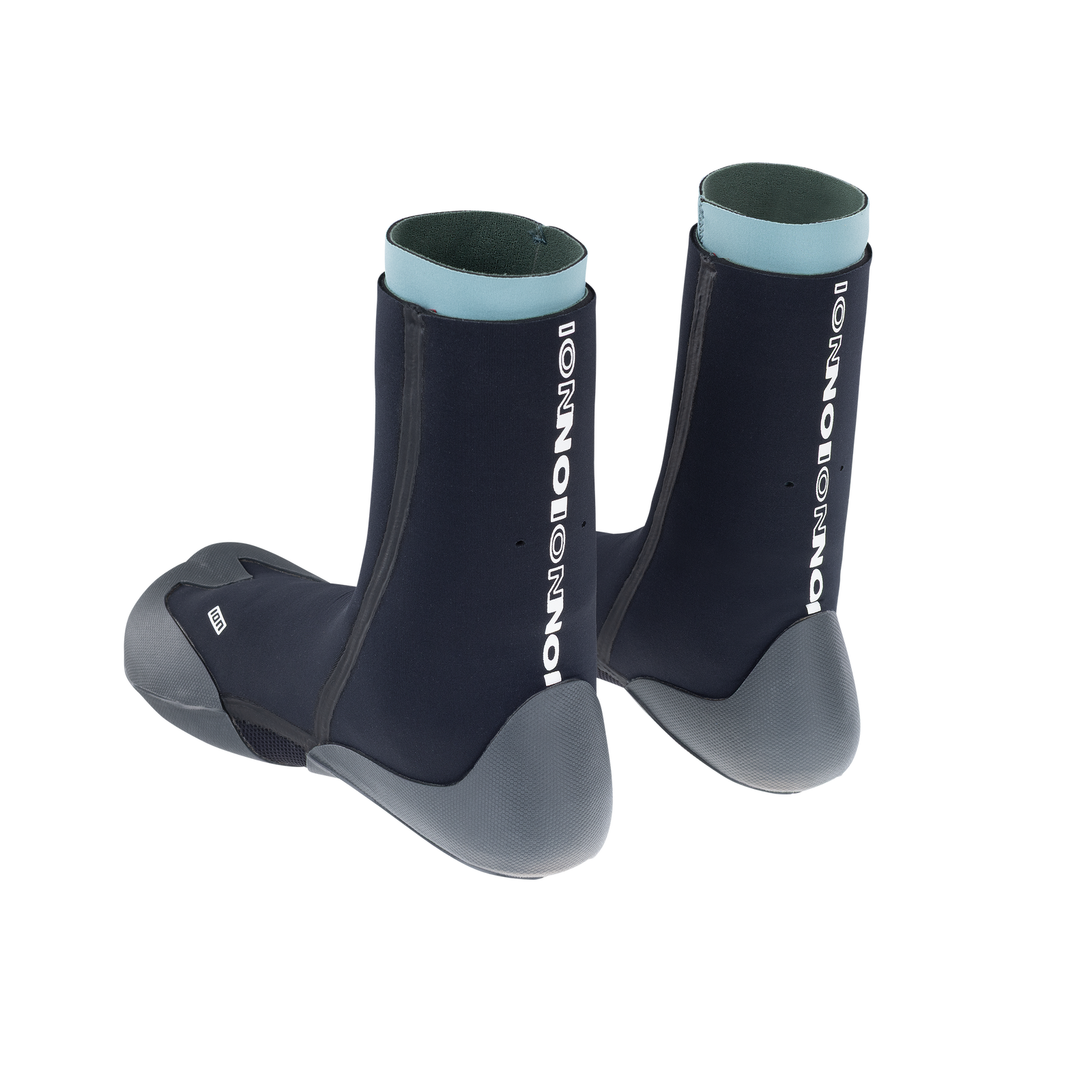 ION Feelgood neoprene boots 4/3mm in black and grey with mint inner lining