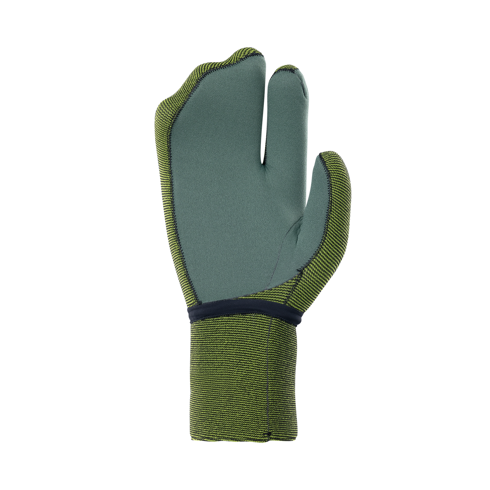 ION Lobster Mitt 4/3mm neoprene mitten in olive green and slate grey