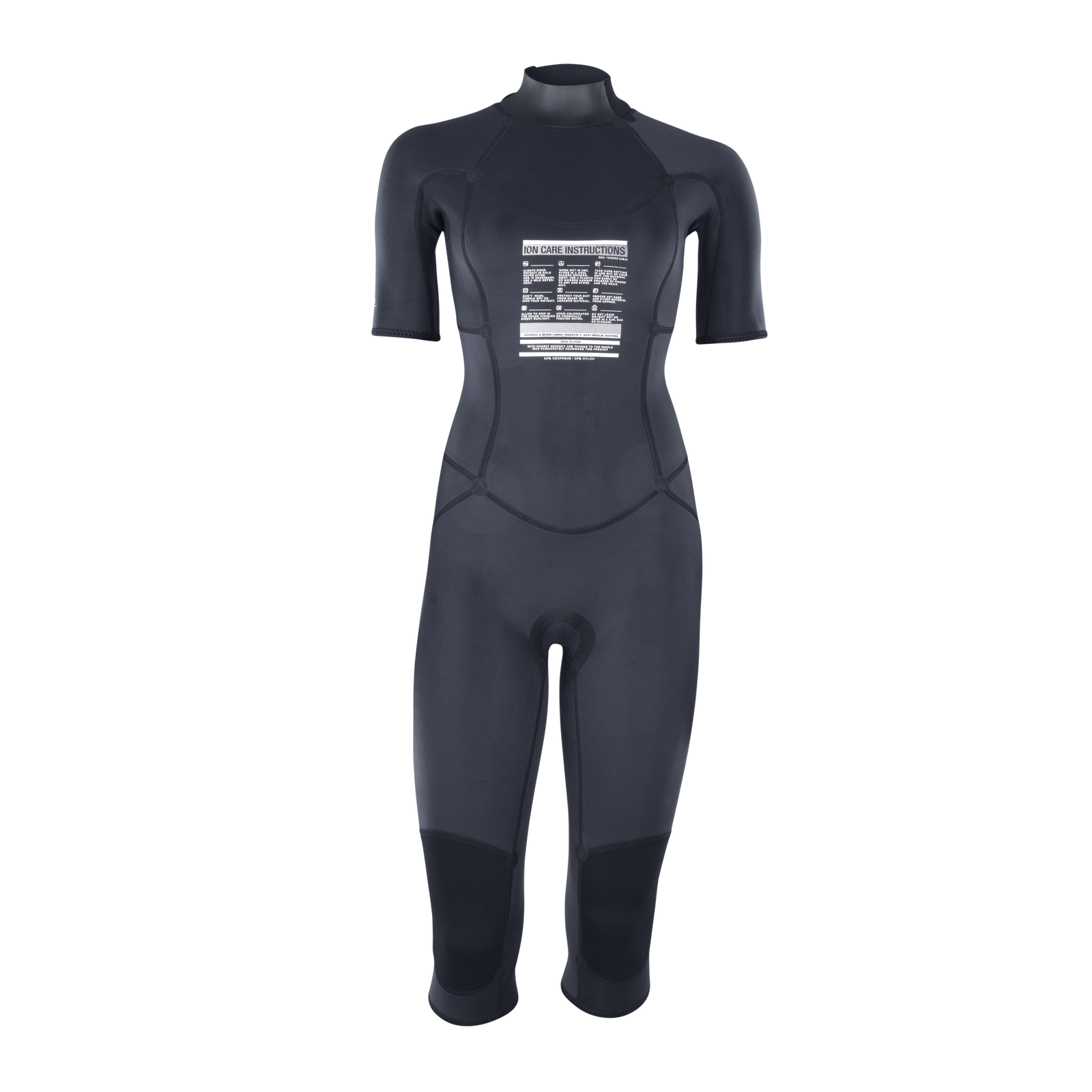 ION Static combinaison shorty 3/2mm zip dorsal overknee femme en noir