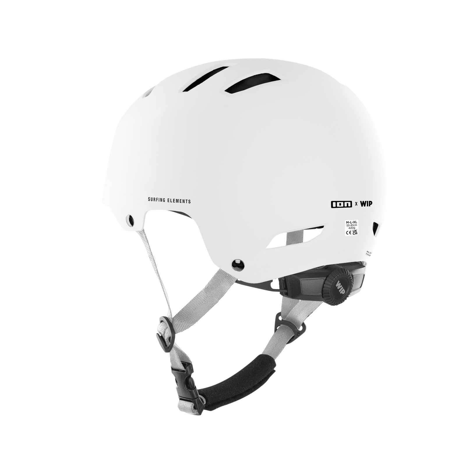 ION Slash Core helmet in white with 360°-Fit system and WIP dial adjuster