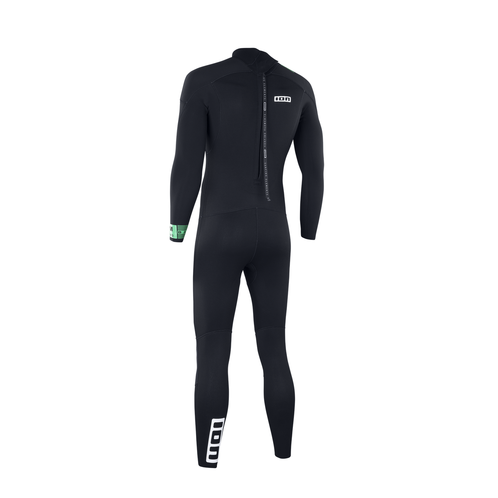 ION Base re 5/4 mm Backzip Neoprenanzug Unisex in schwarz — Rückansicht
