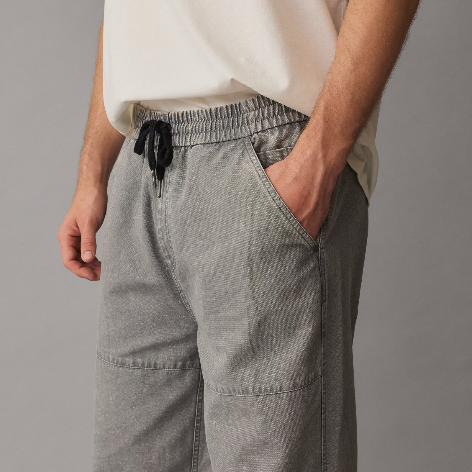Pantalone unisex ION Pants HD Cotton in grigio lavato con vita elastica e coulisse