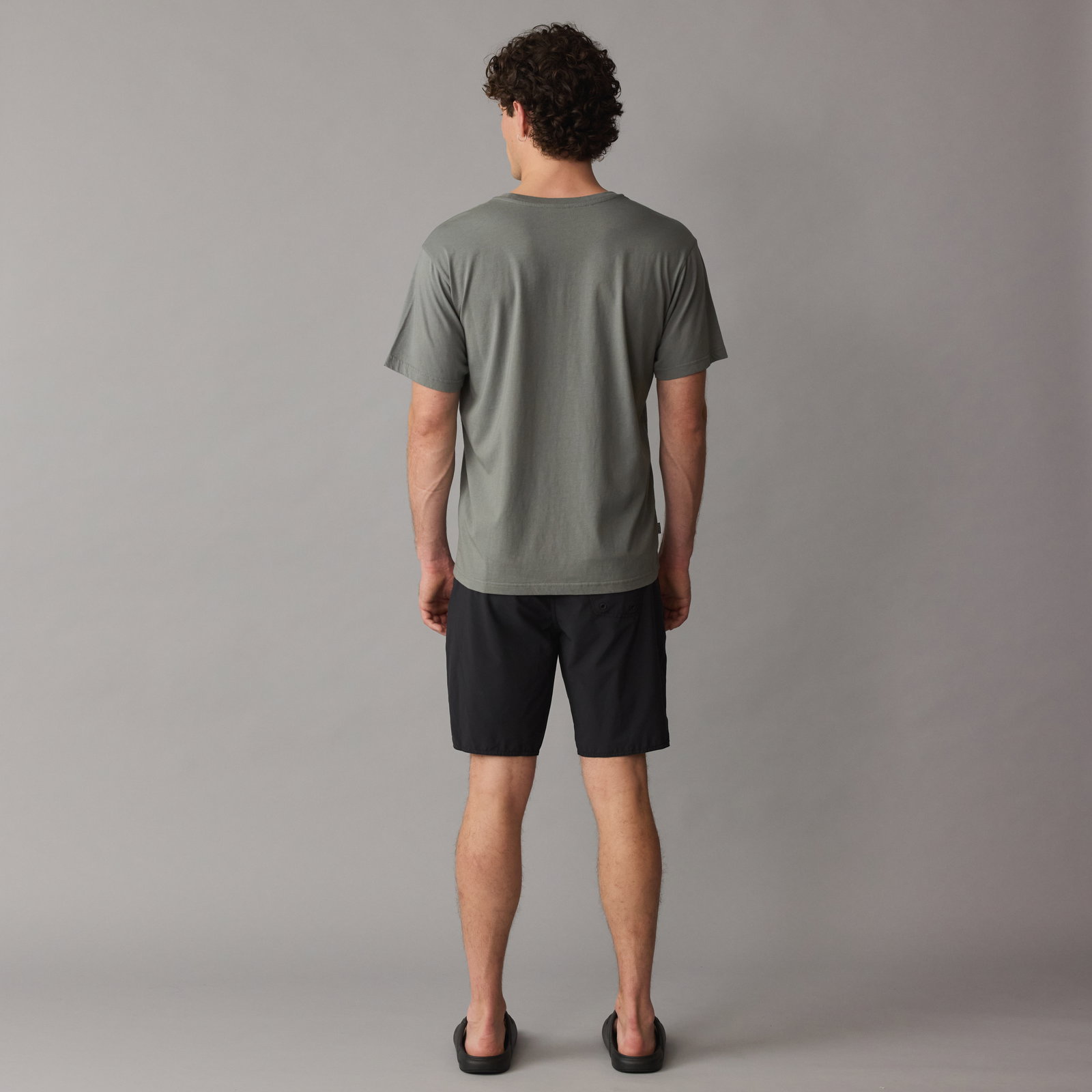 ION Ionic short-sleeve t-shirt men in sage grey back view on model