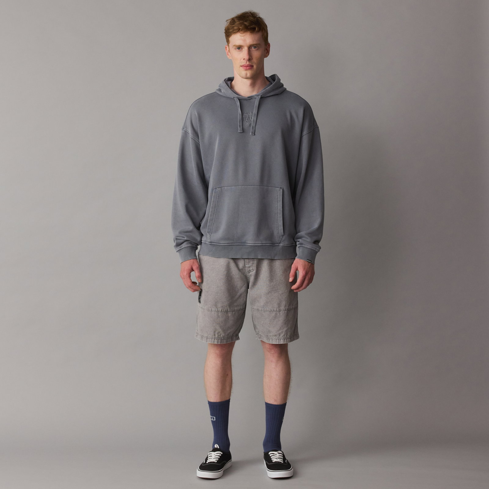 ION Surfing Elements men's hoodie in slate blue with oversized fit and kangaroo pocket