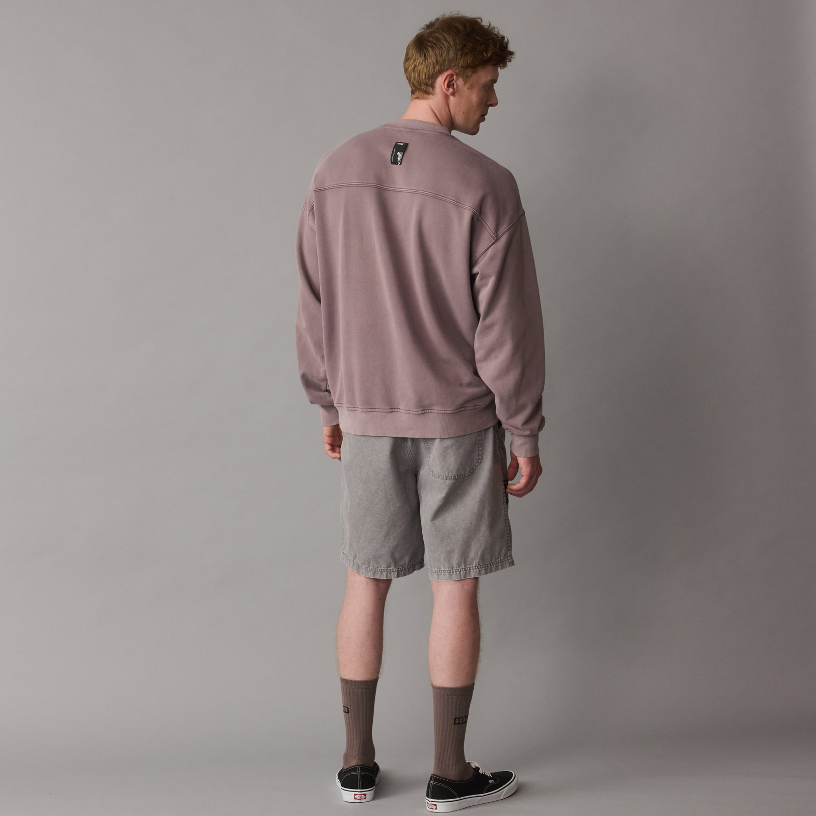 ION Mood men's sweater in driftwood — back view on model