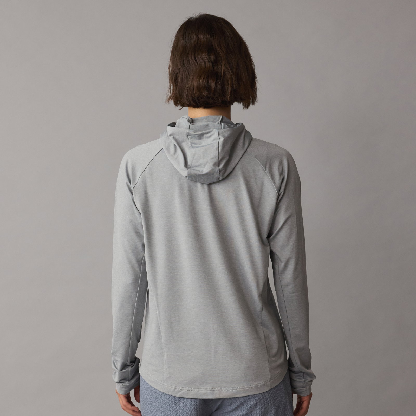 ION Storm Pro wetshirt manica lunga donna in grigio chiaro con cappuccio vista posteriore