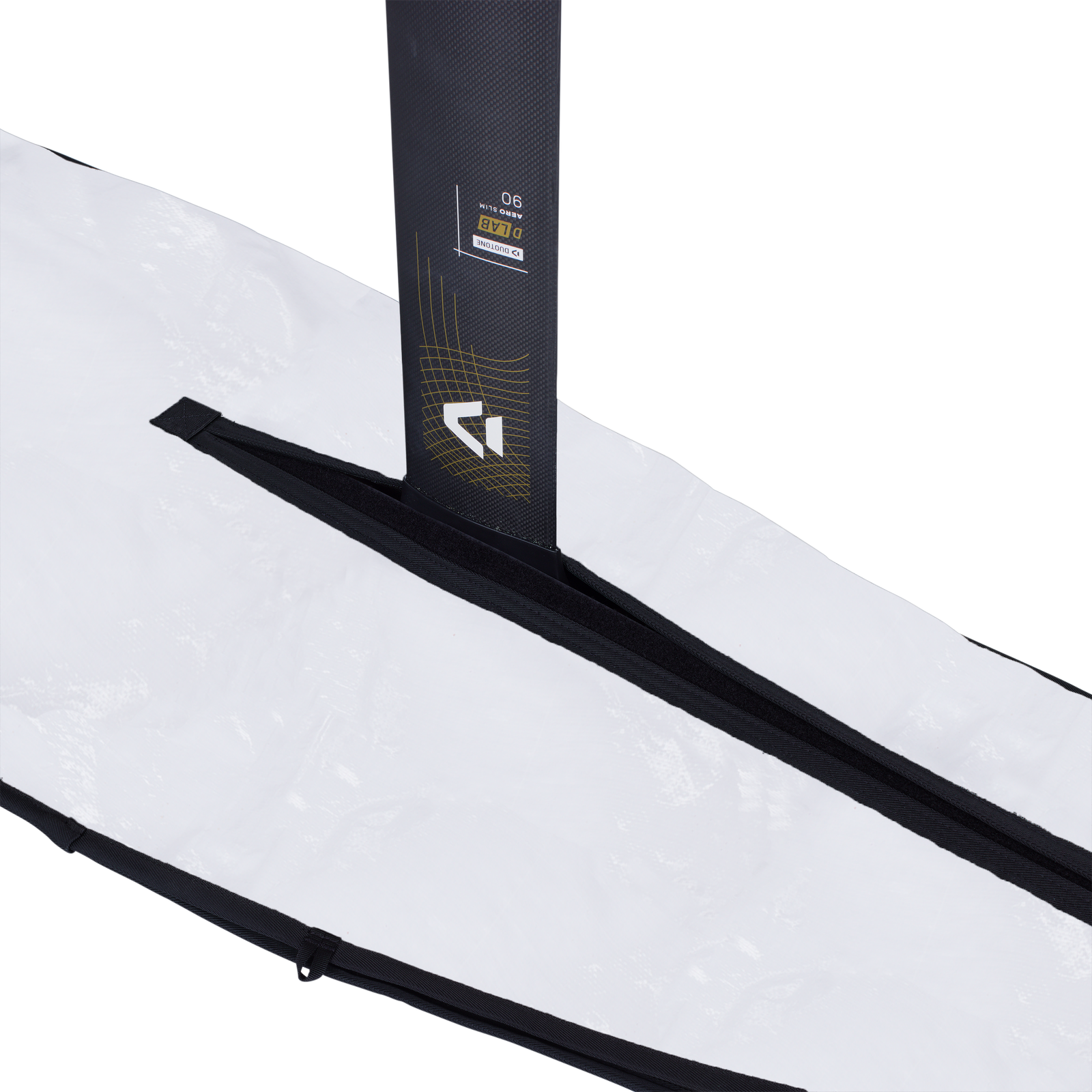 ION Core foil board bag downwinder in white and black with carry strap
