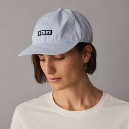 ION Session baseball cap in light blue worn by a model in studio