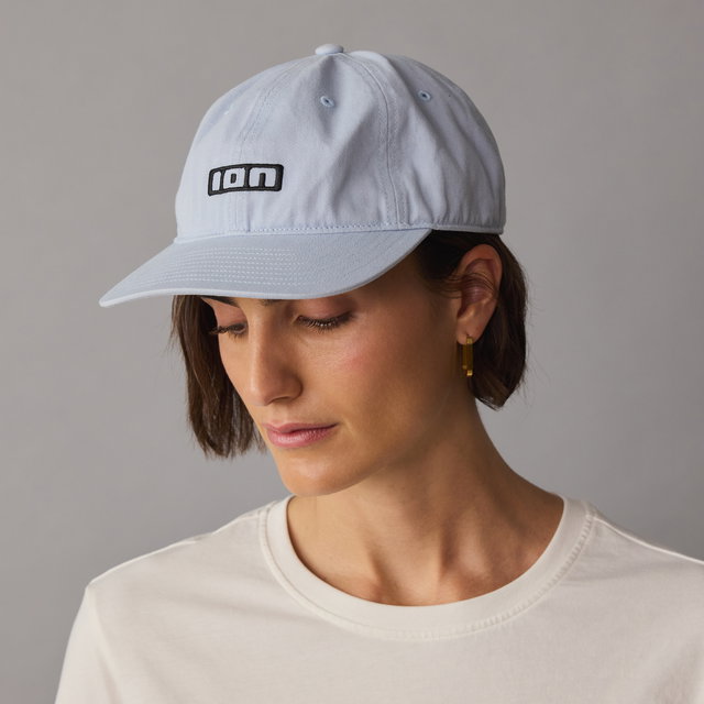 ION Session baseball cap in light blue worn by a model in studio