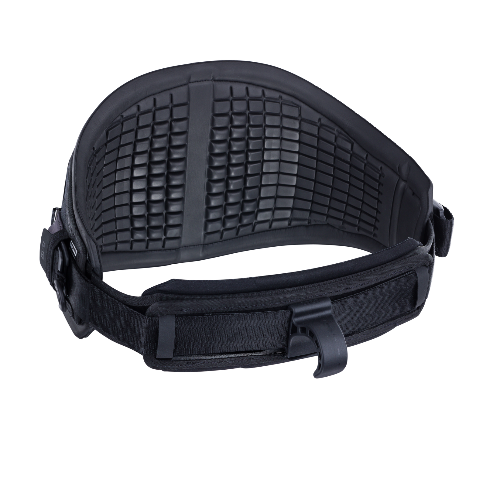 ION Rogue waist harness in black with CURV hard shell back plate – rear view