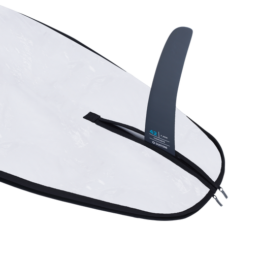 ION Duotone Core windsurf board bag with fin protector pocket in white and charcoal