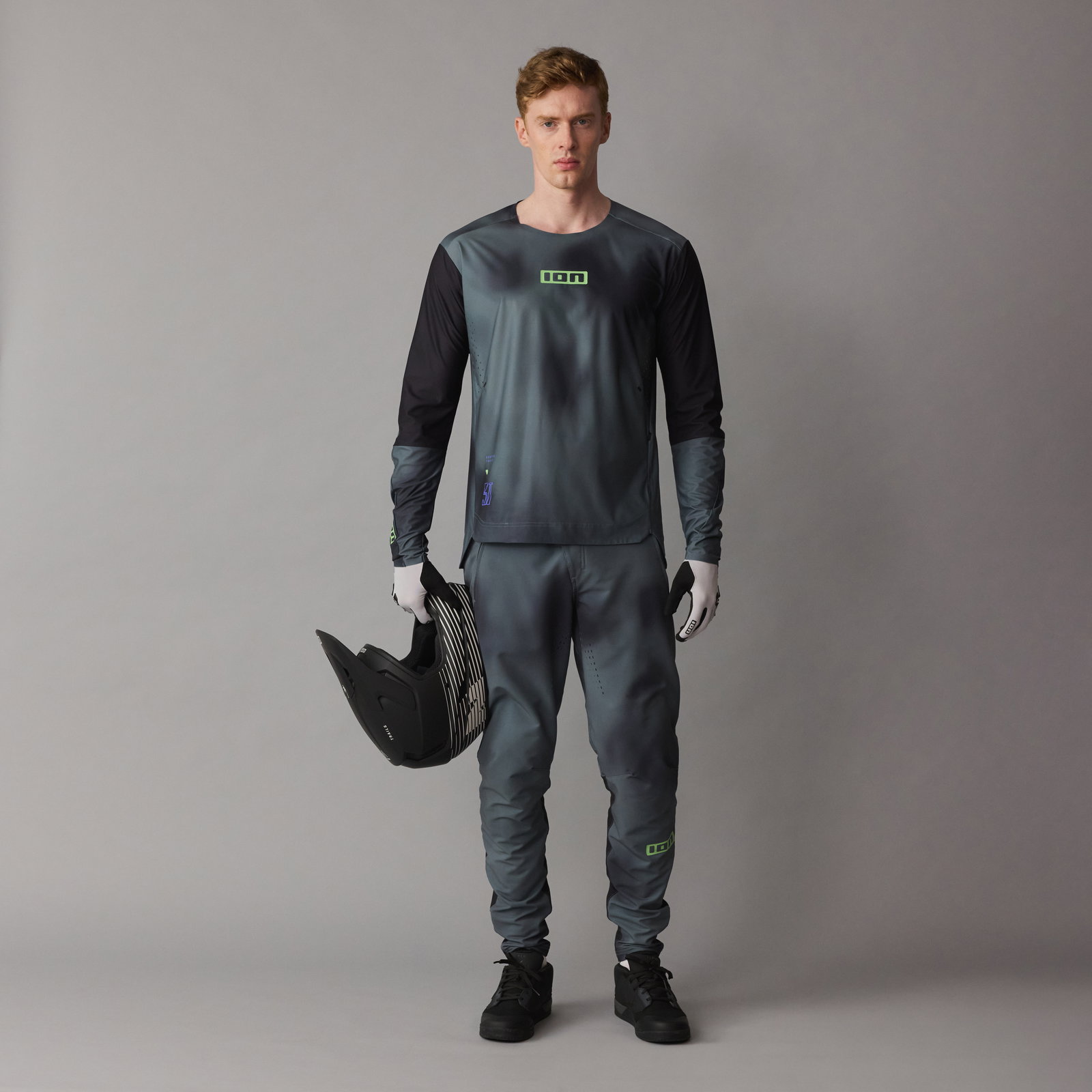 ION Scrub UTAH freeride MTB pants in charcoal grey for mountain biking