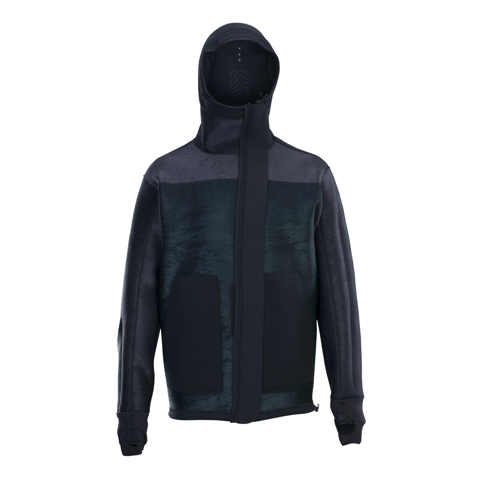 Veste néoprène ION Neo Shelter Amp homme en bleu marine foncé avec capuche et fermeture éclair