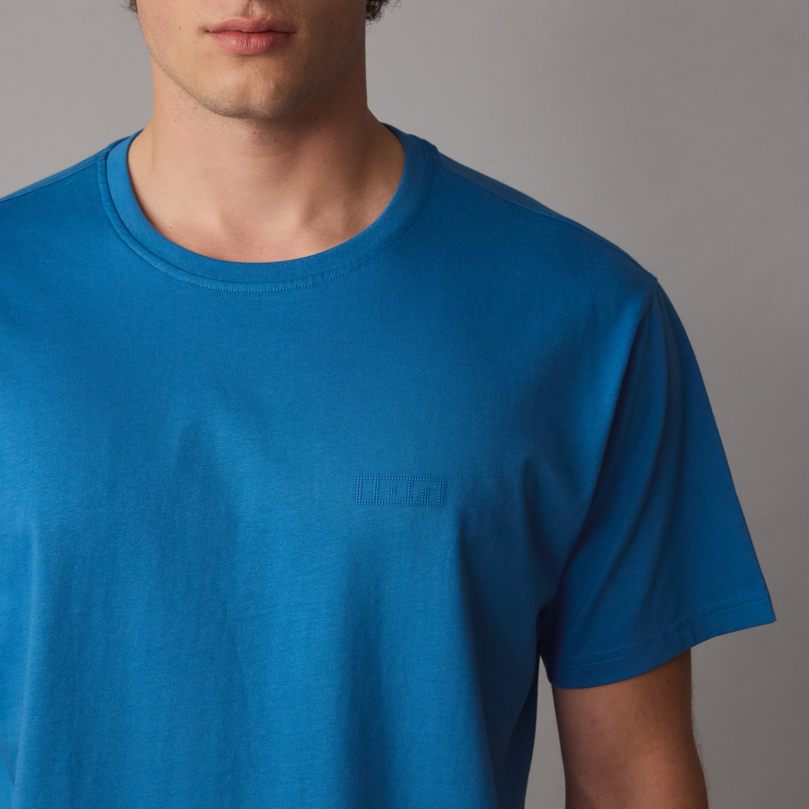ION S-IONIC short-sleeve men's t-shirt in ocean blue, 100% organic cotton