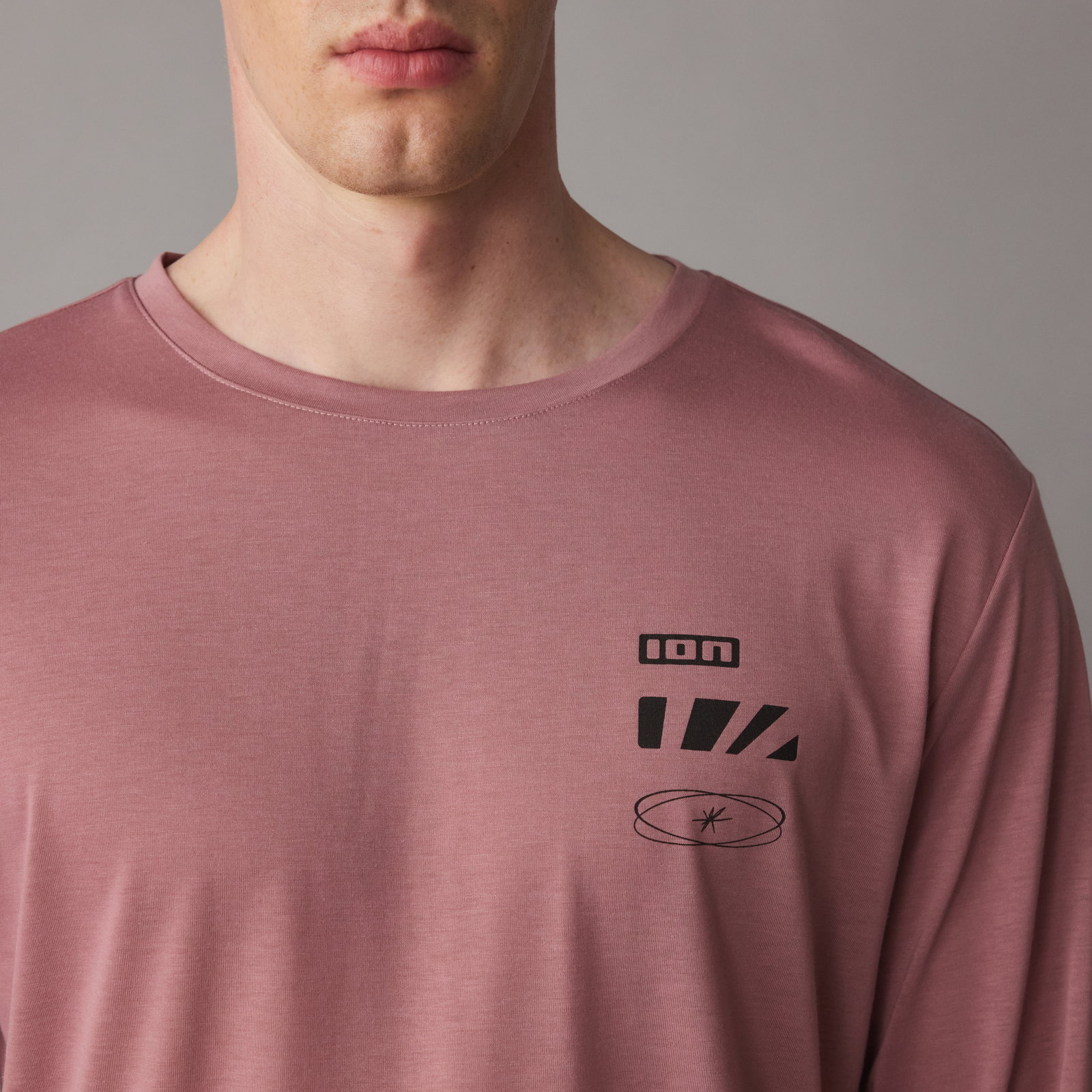 ION S_Ionic long-sleeve cycling jersey for men in dusty rose for mountain biking
