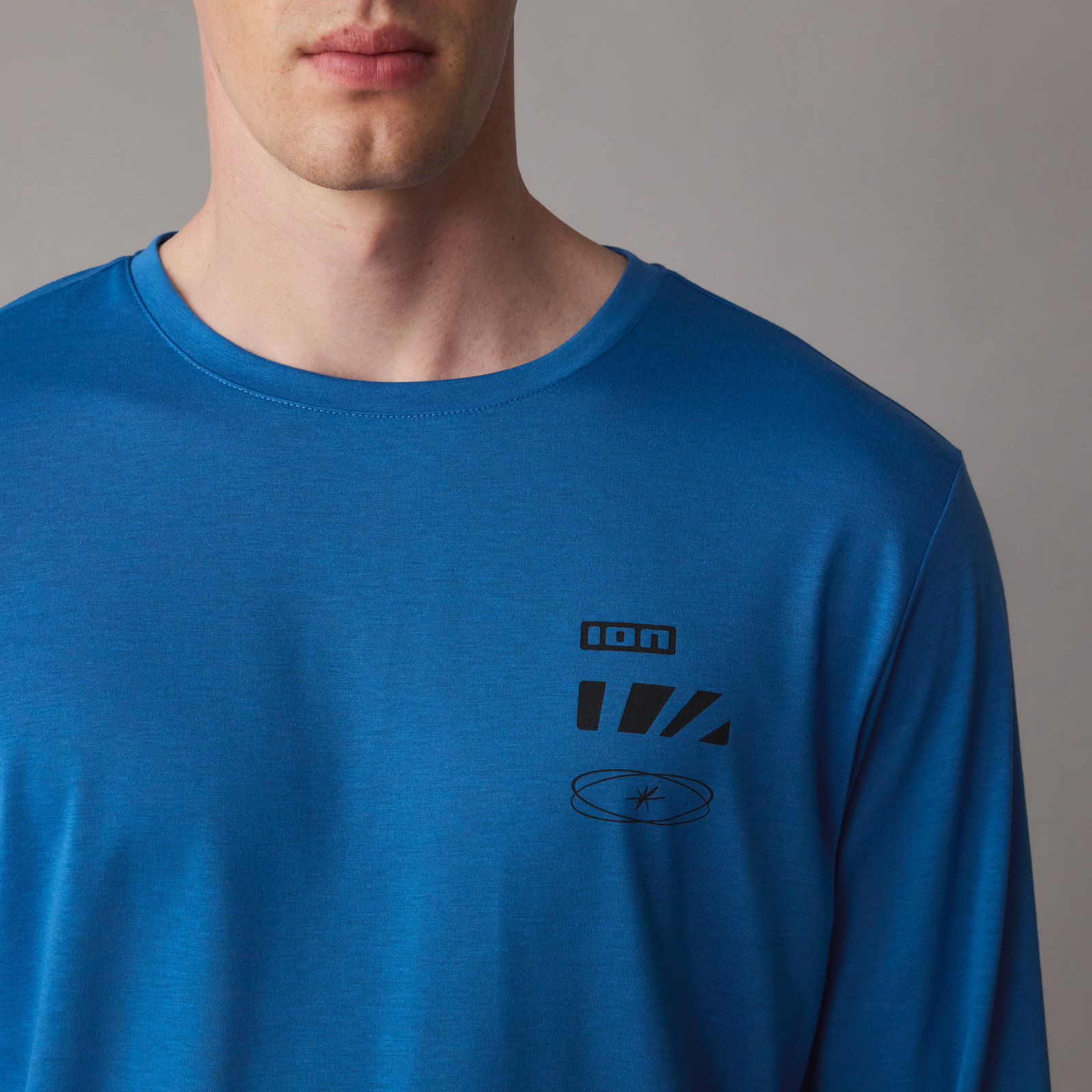 ION S_Ionic long-sleeve cycling jersey men in ocean blue for mountain biking