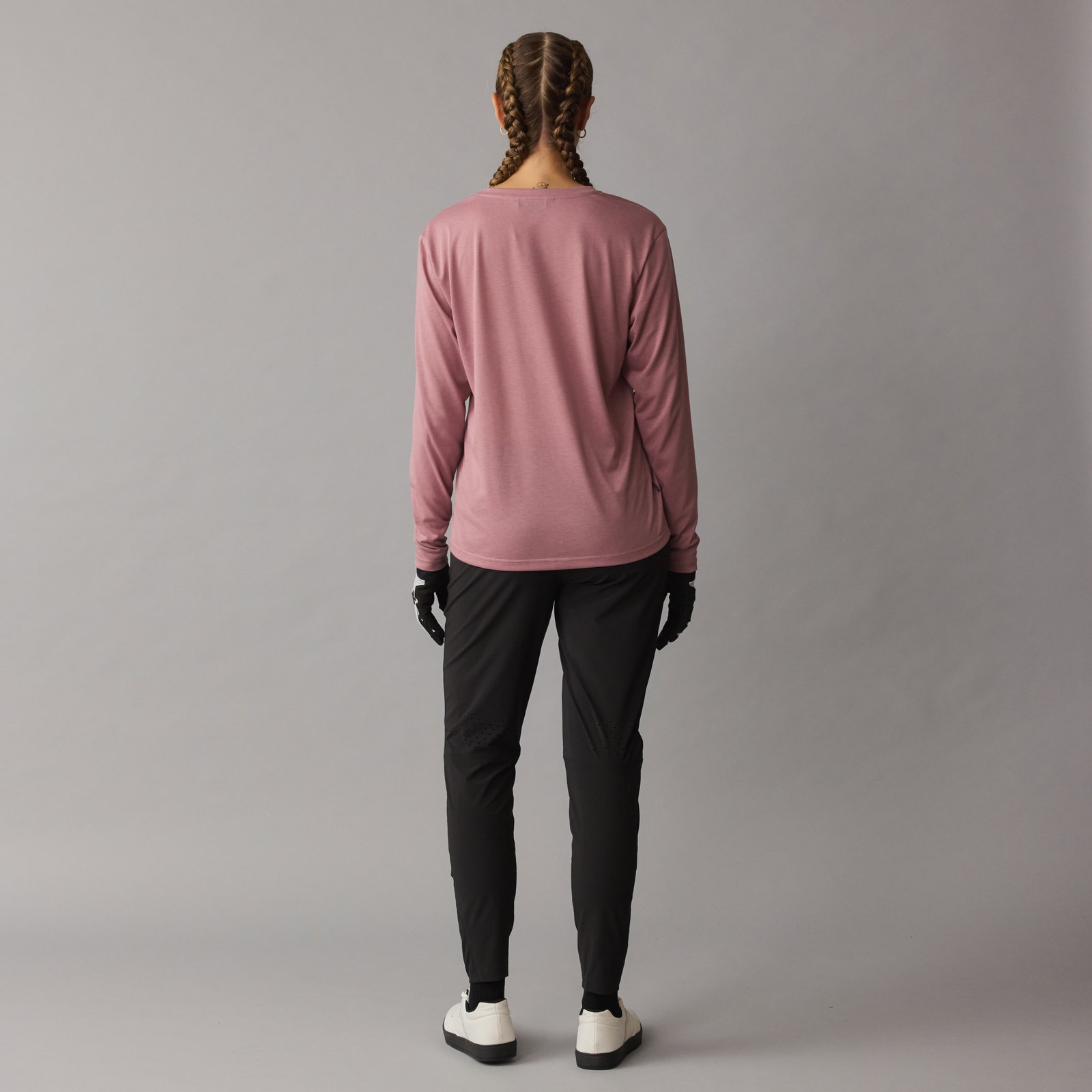 ION Bike Ionic maillot vélo femme manches longues en rose poudré pour VTT — vue dos