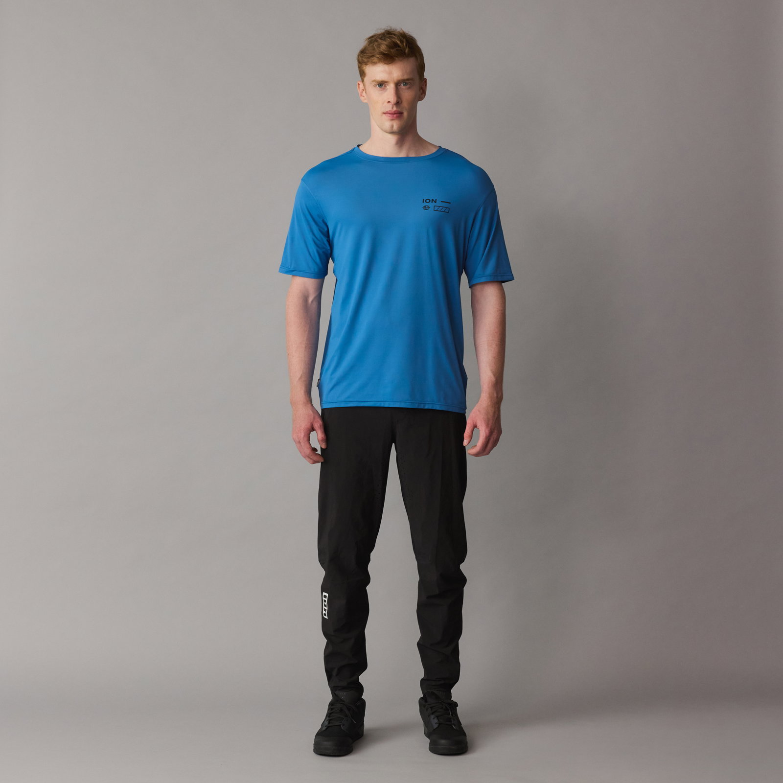 ION Ionic Graphic SS short-sleeve cycling jersey for men in ocean blue for mountain biking
