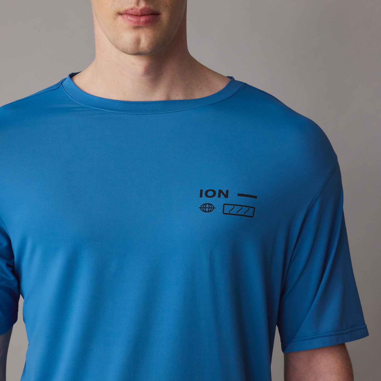 ION Bike Ionic Graphic short-sleeve cycling jersey men in ocean blue for mountain biking